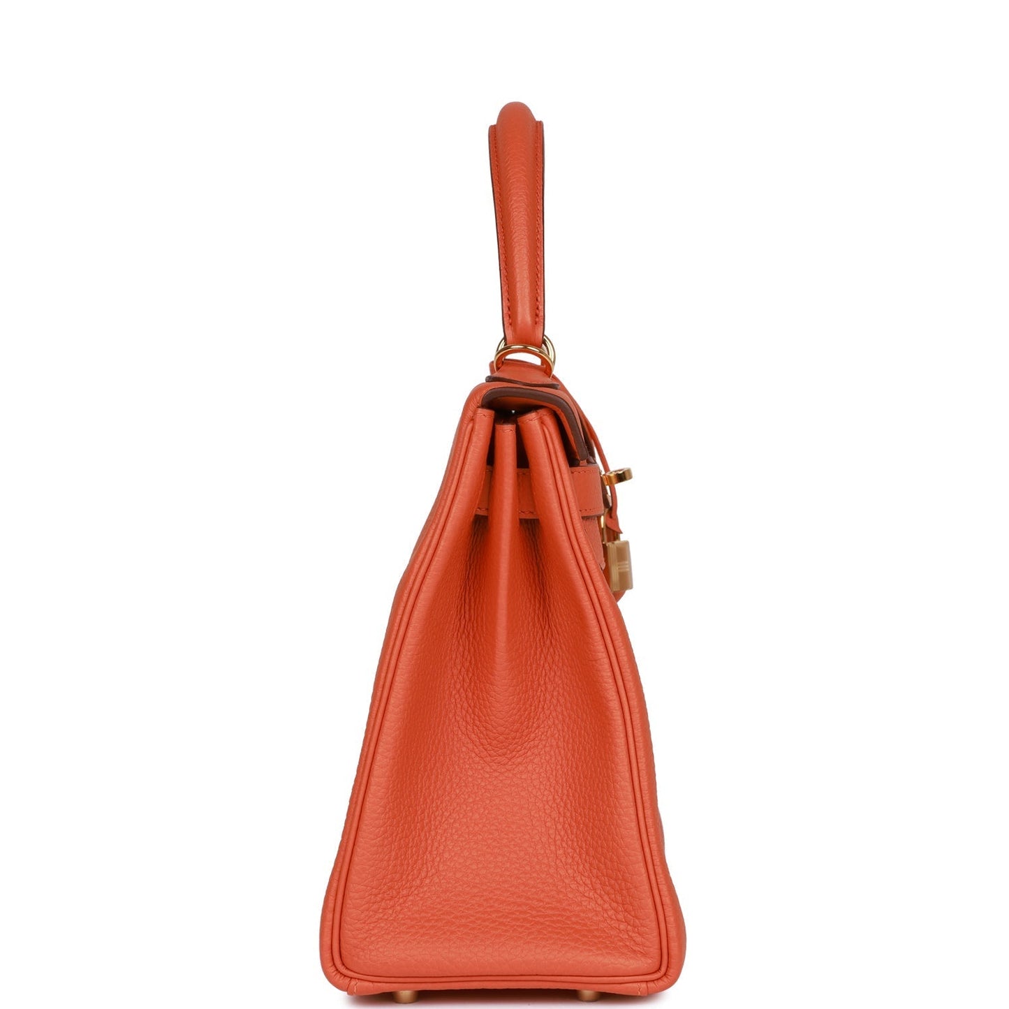 Hermes Kelly Retourne Orange Togo Hardware Handbag Gold Travel Bag