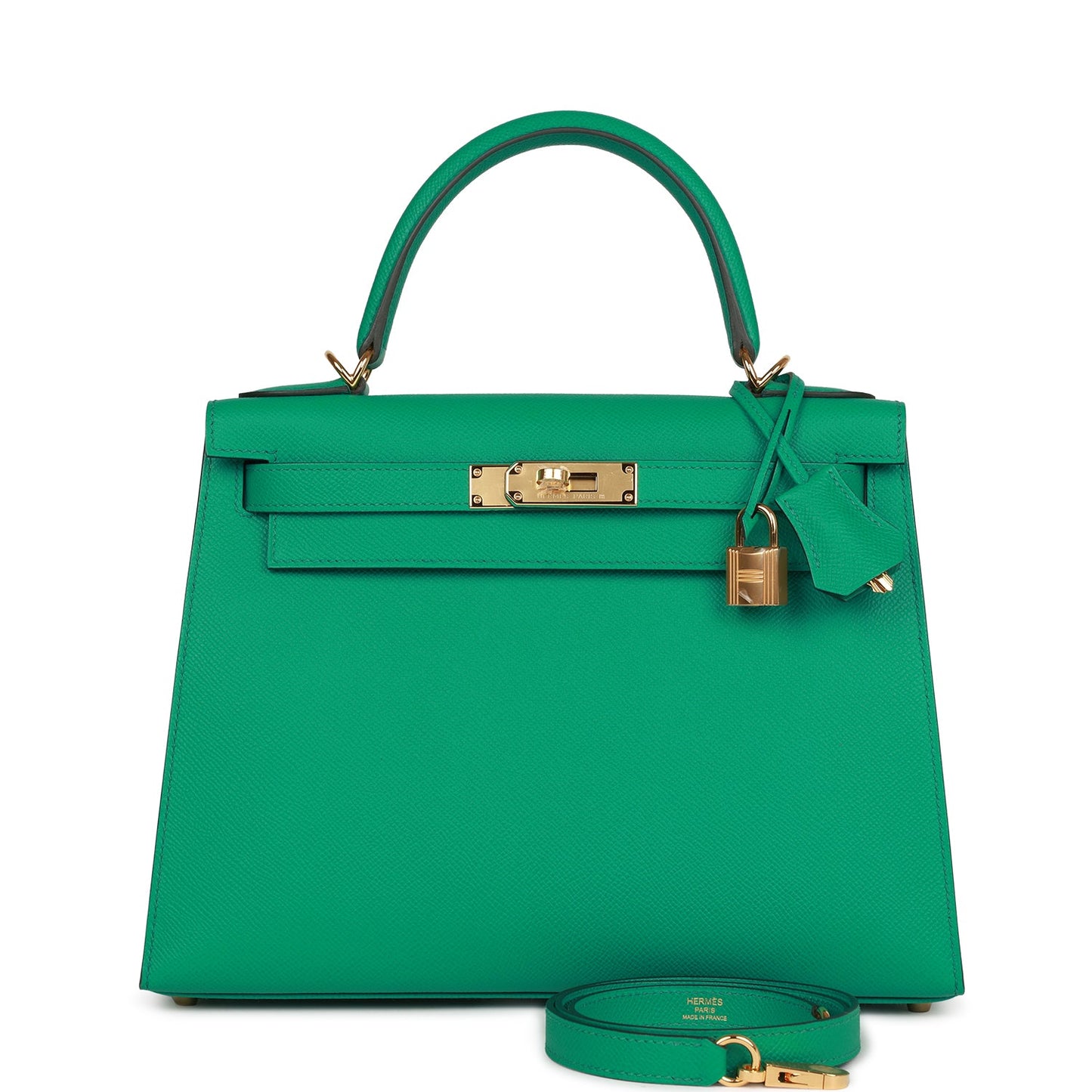 Hermes Kelly Sellier Vert Jade Epsom Hardware Handbag Gold Travel Bag