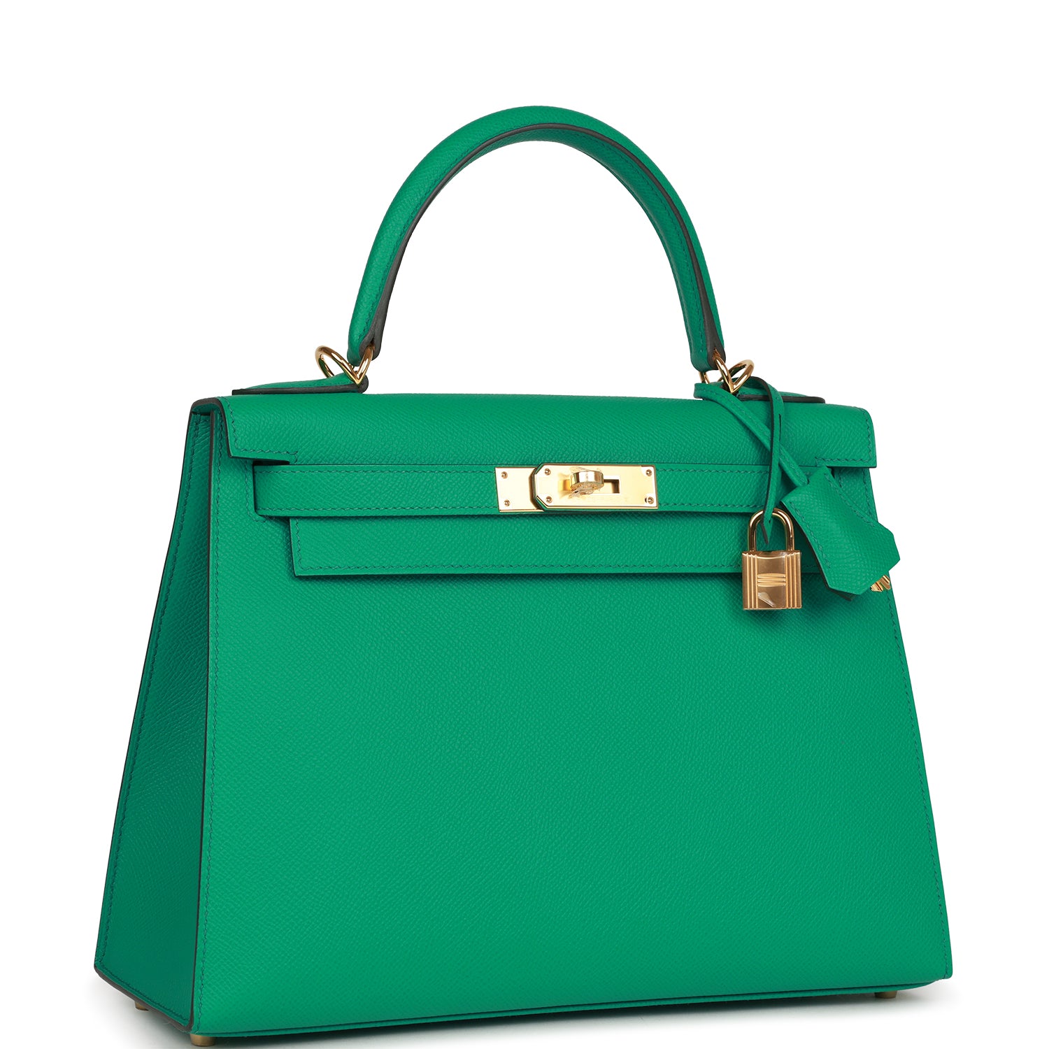 Hermes Kelly Sellier Vert Jade Epsom Hardware Handbag Gold Travel Bag
