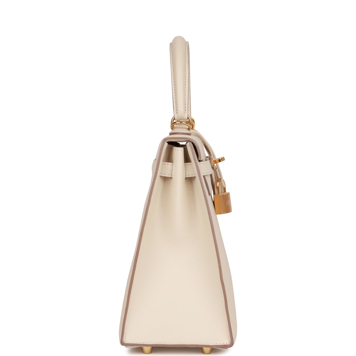Hermes Kelly Sellier Craie Epsom Hardware Handbag Gold Travel Bag Gold Hardware