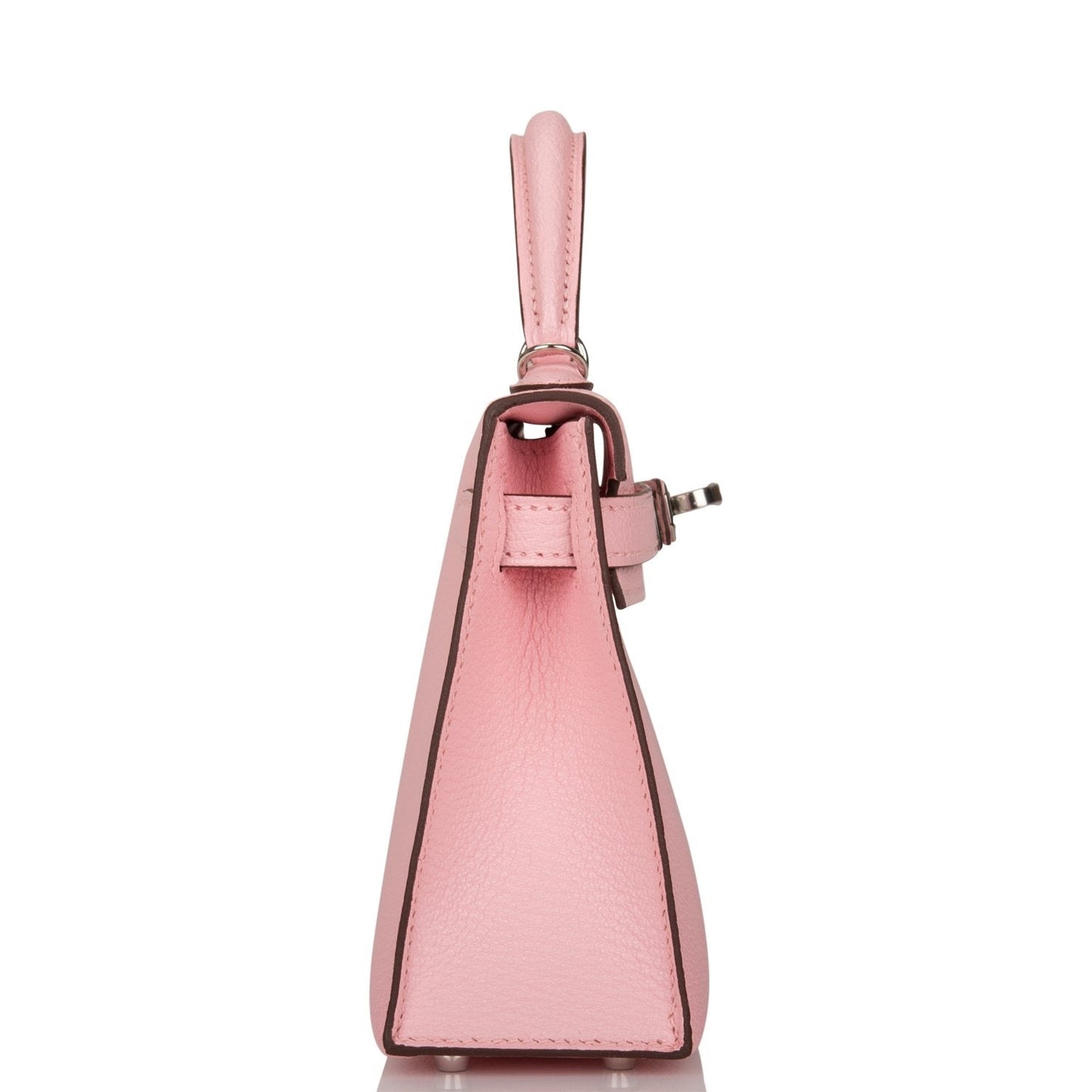 Hermes Kelly Sellier Rose Sakura Chevre Palladium Hardware Travel Bag