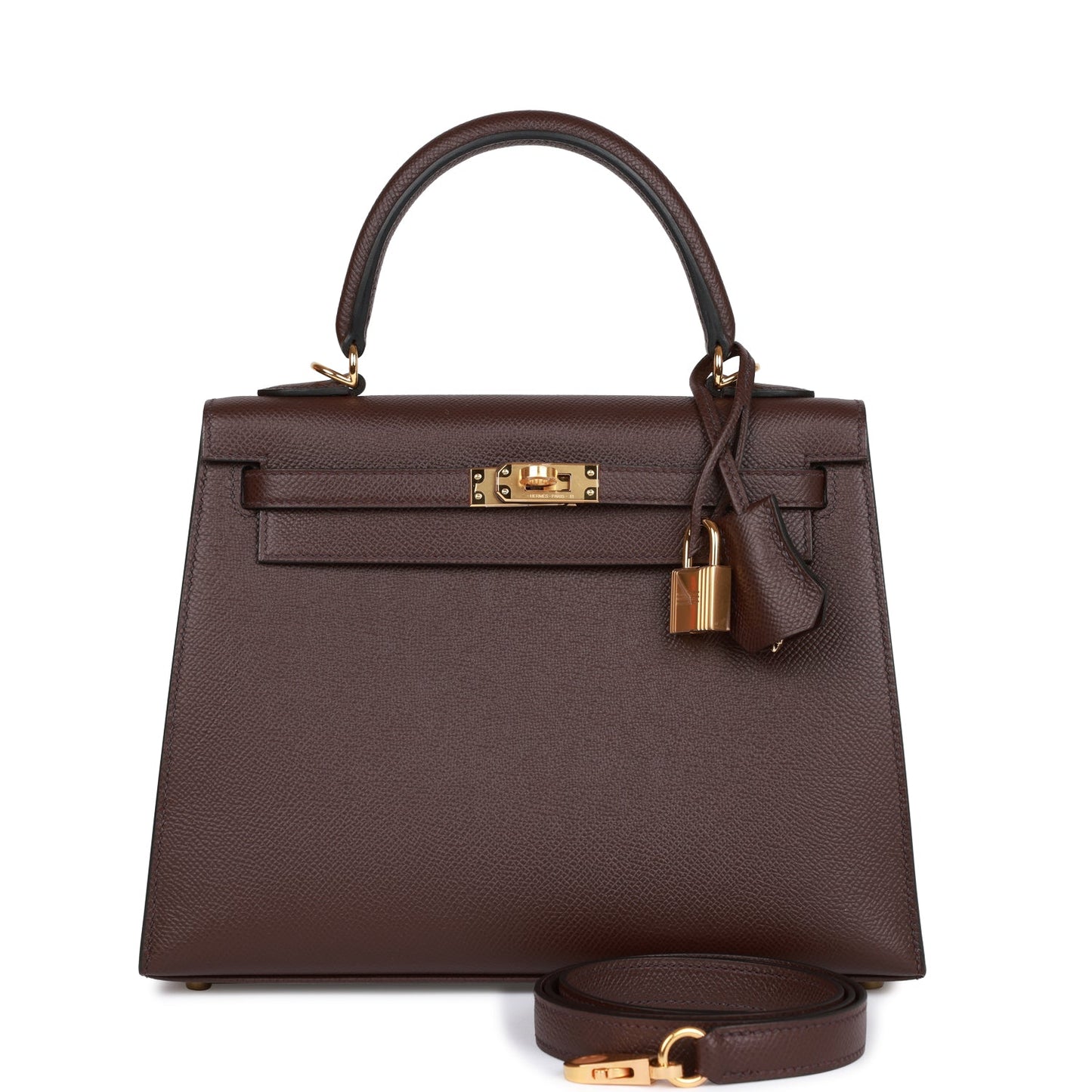 Hermes Kelly Sellier Rouge Sellier Epsom Hardware Handbag Gold Travel Bag
