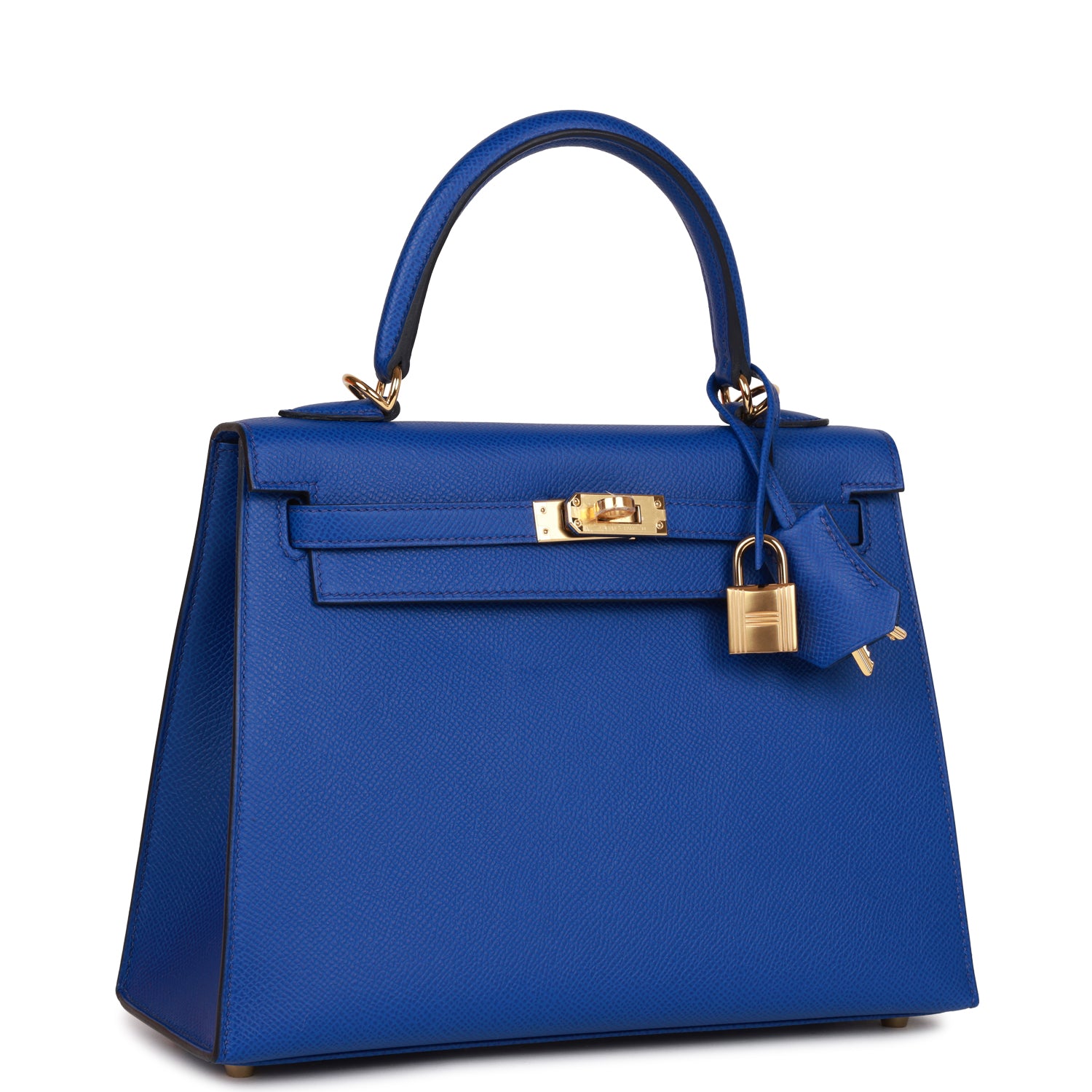 Hermes Kelly Sellier Bleu Royal Epsom Hardware Handbag Gold Travel Bag