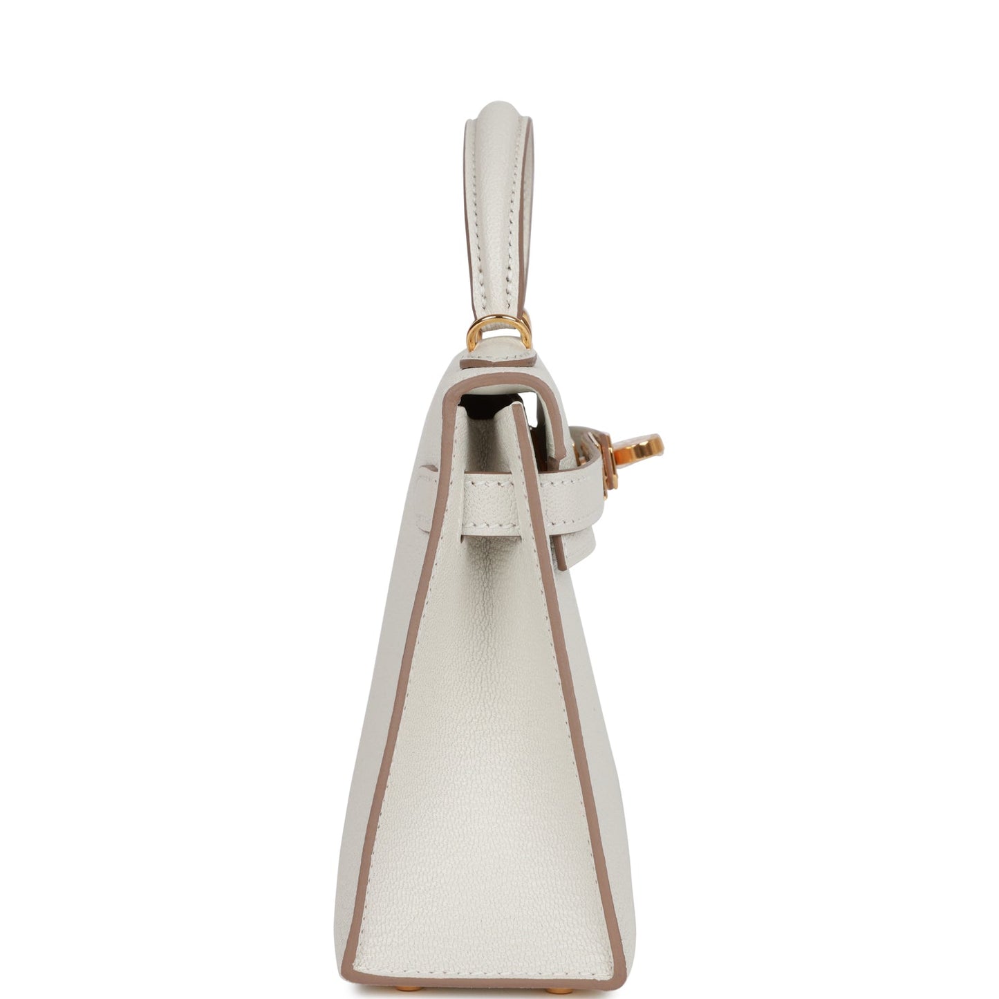 Hermes Kelly Sellier Mushroom Chèvre Hardware Handbag Gold Travel Bag