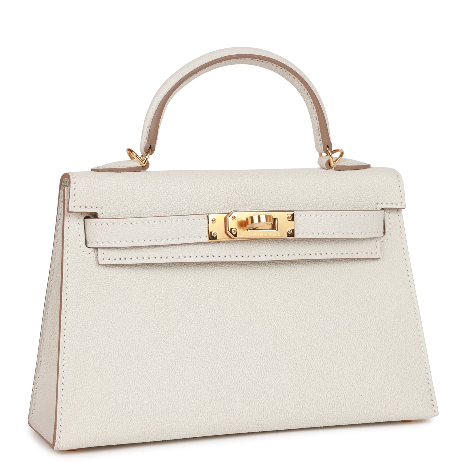 Hermes Kelly Sellier Mushroom Chèvre Hardware Handbag Gold Travel Bag