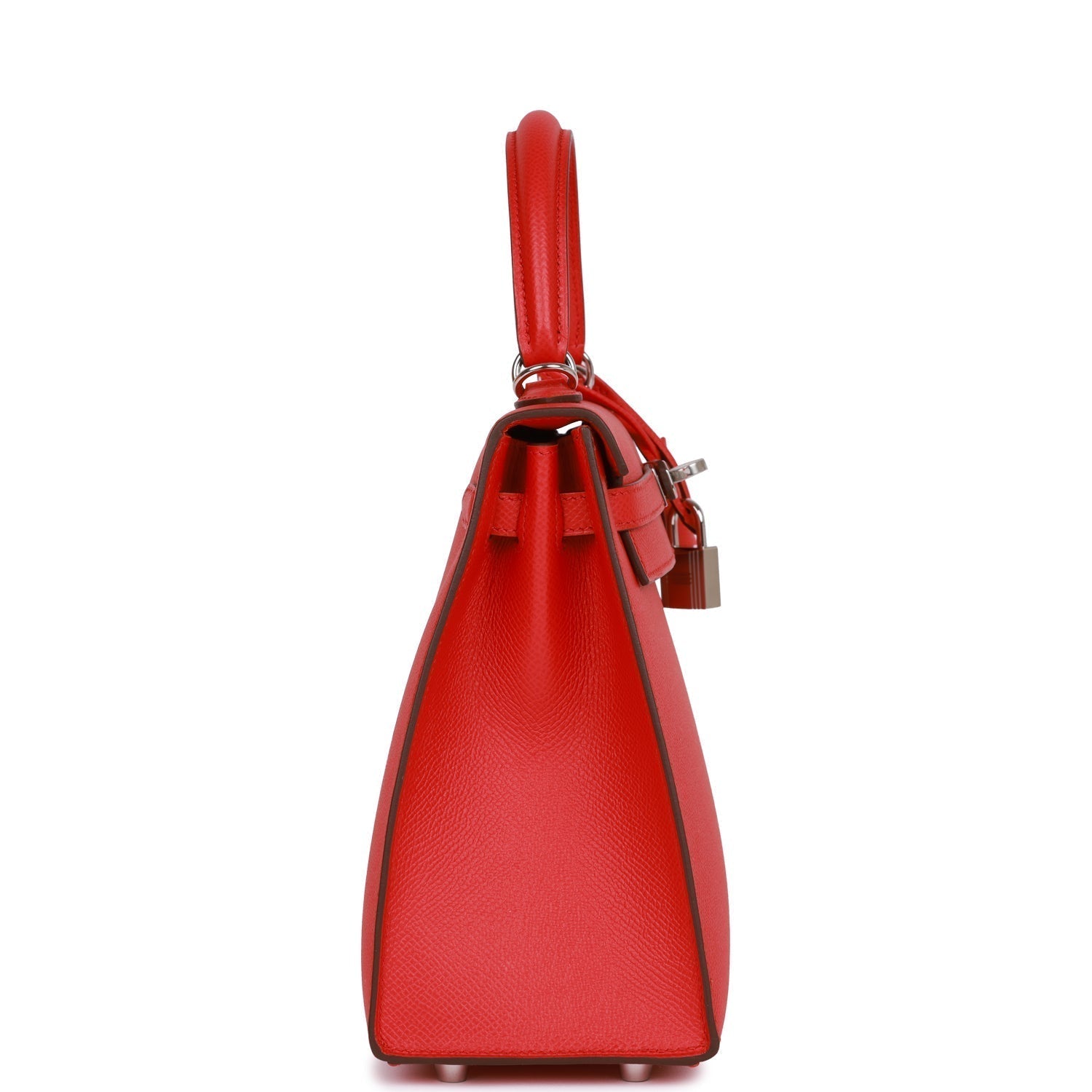Hermes Kelly Sellier Rouge De Coeur Verso Epsom Palladium Travel Bag