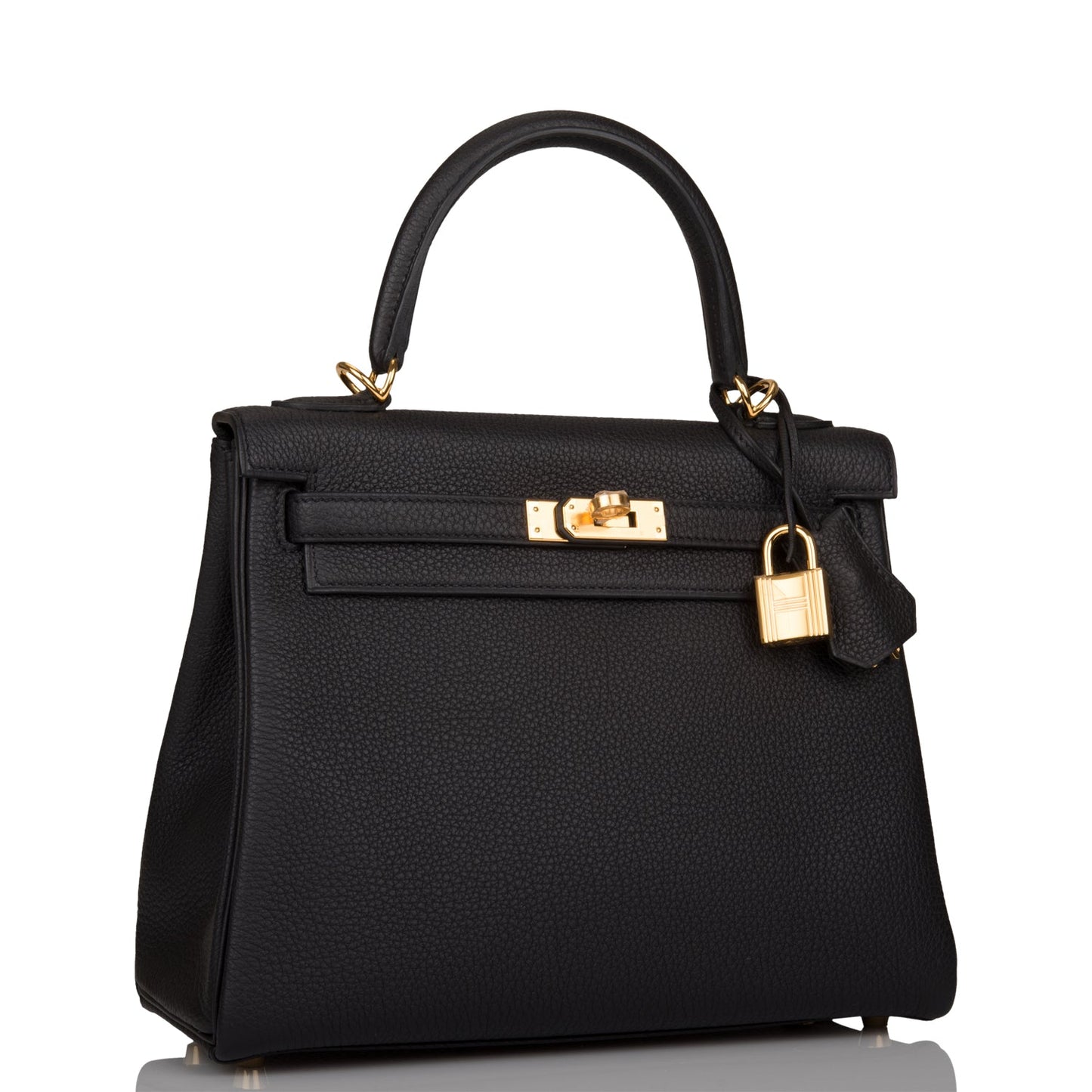 Hermes Kelly Retourne Togo Hardware Handbag Black Gold Travel Bag 13