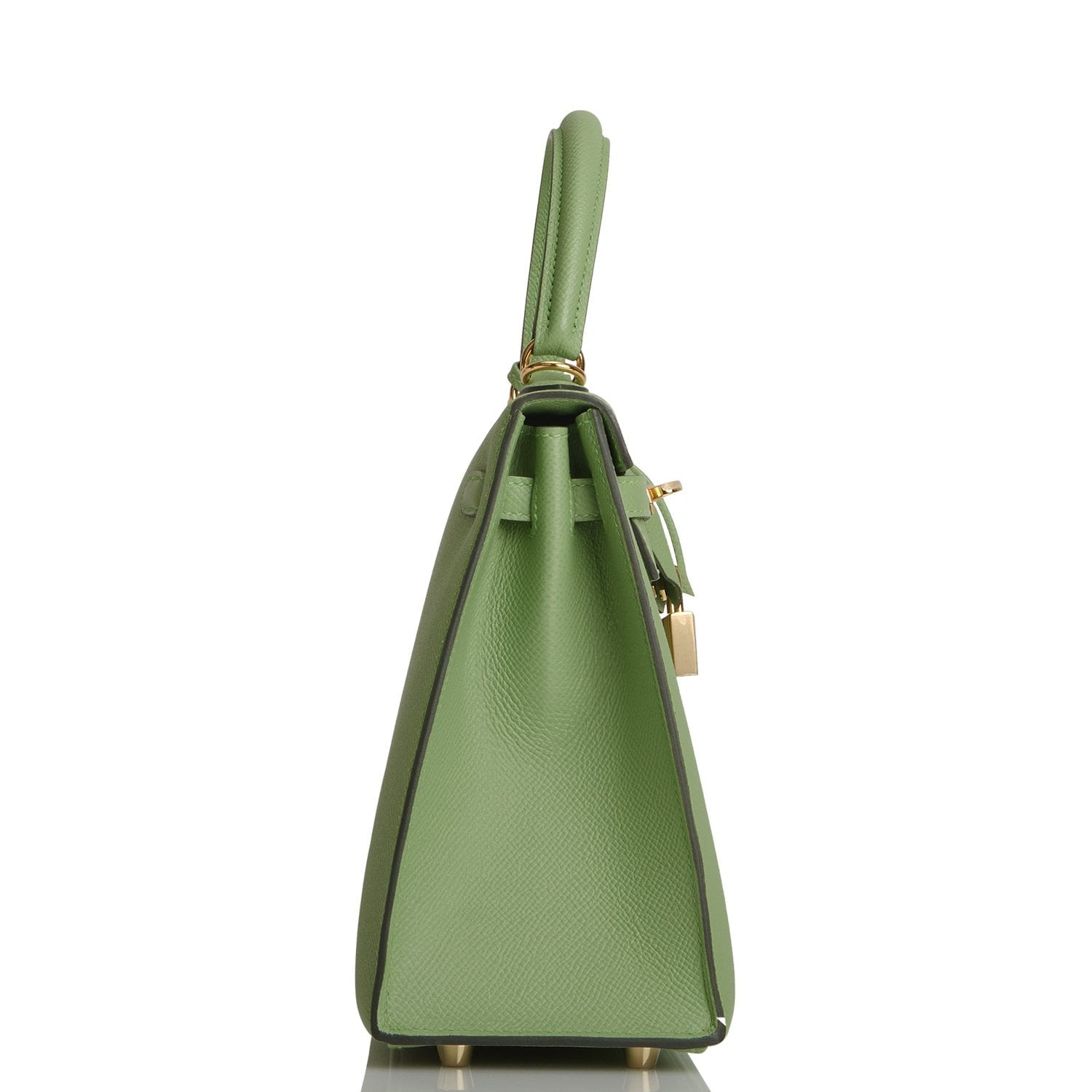 Hermes Kelly Sellier Vert Criquet Epsom Hardware Handbag Gold Travel Bag