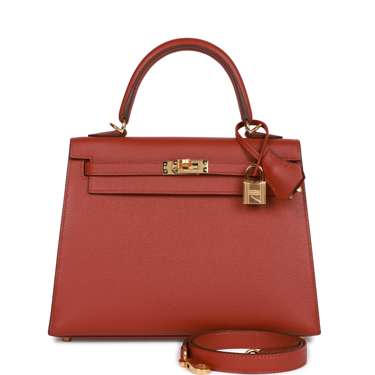 Hermes Kelly Sellier Rouge Venetian Epsom Hardware Handbag Gold Travel Bag