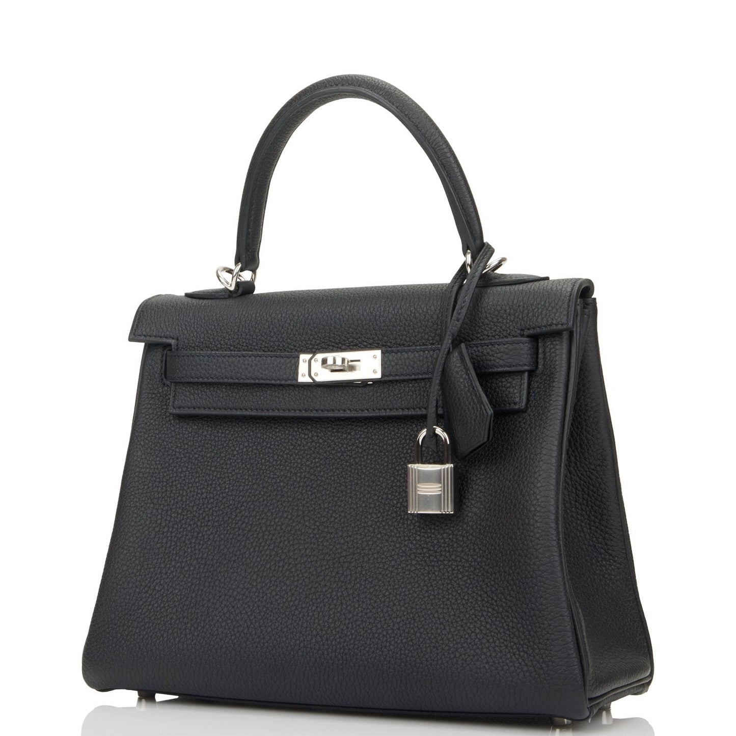 Hermes Kelly Retourne Togo Palladium Hardware Handbag Black Travel Bag 8
