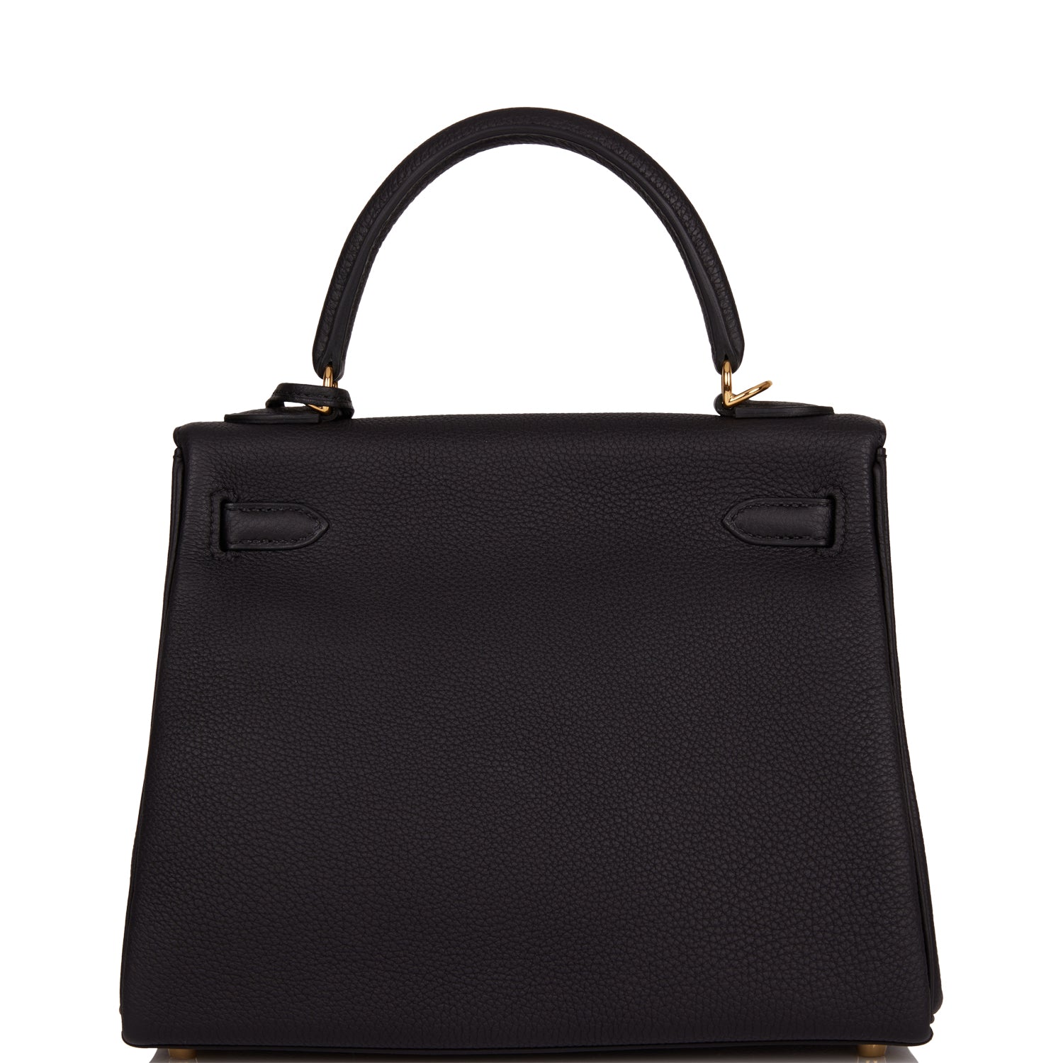 Hermes Kelly Retourne Togo Hardware Handbag Black Gold Travel Bag 12