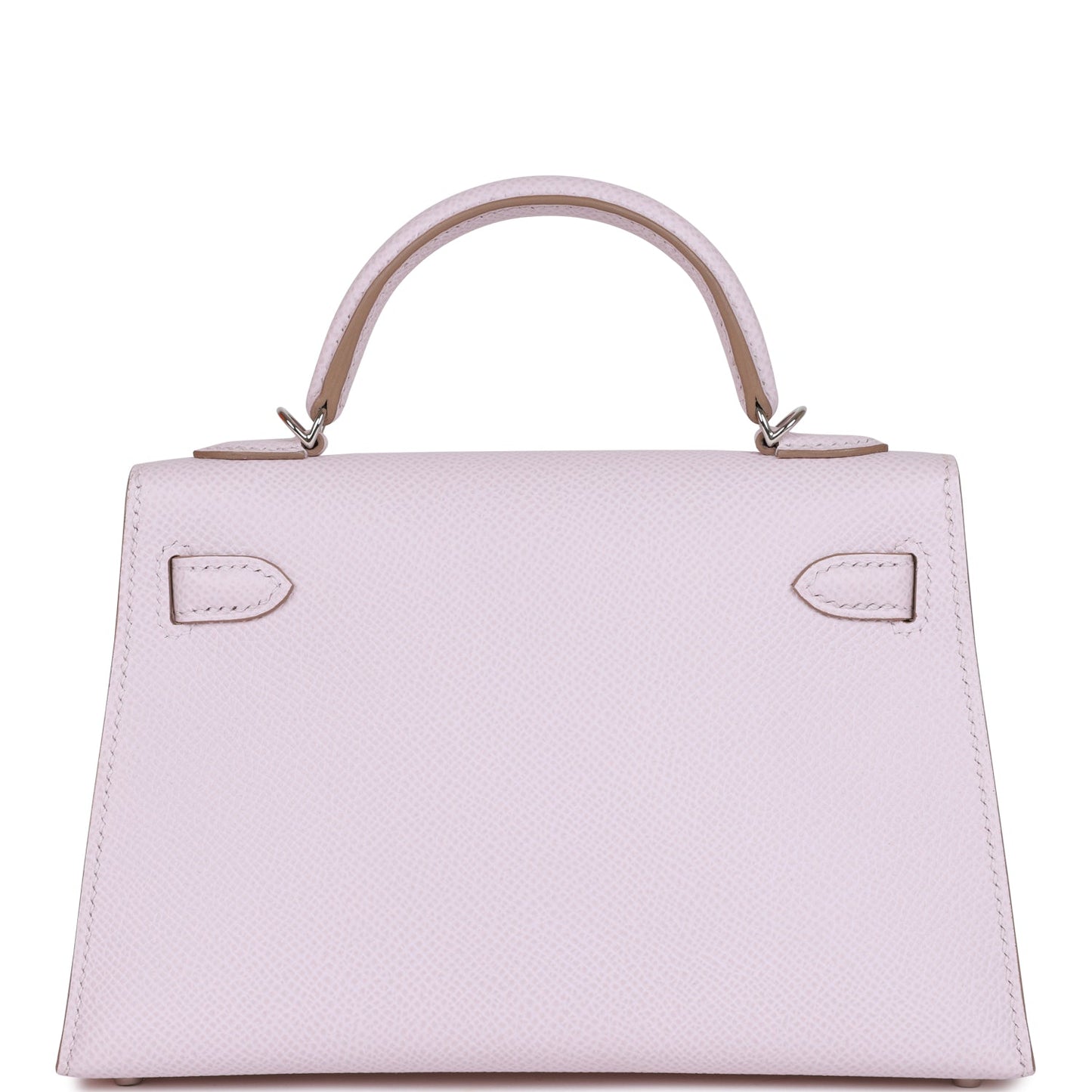Hermes Kelly Sellier Mauve Pale Epsom Palladium Hardware Handbag Travel Bag Epsom Palladium Hardware