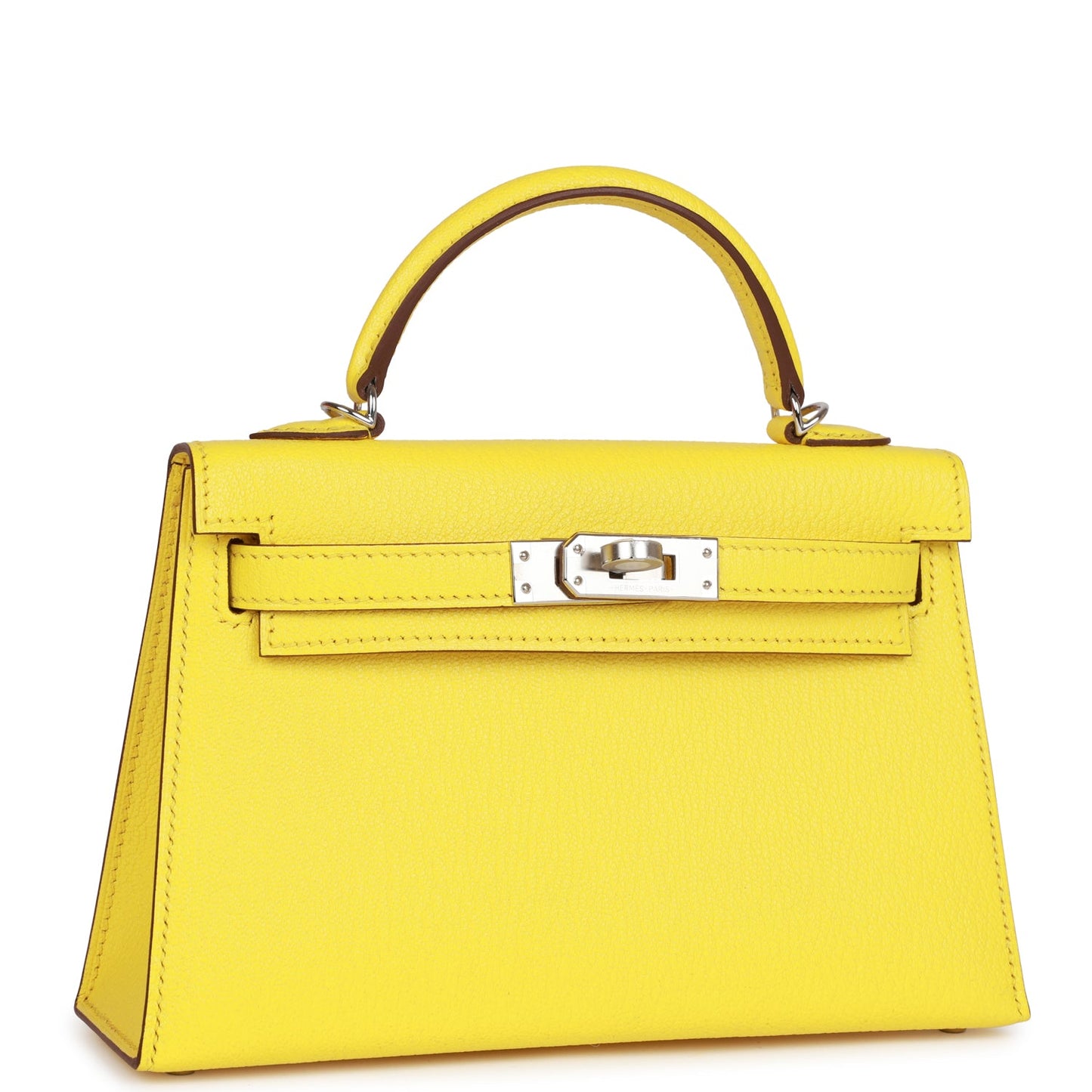 Hermes Kelly Sellier Jaune Citron Chèvre Palladium Hardware Travel Bag