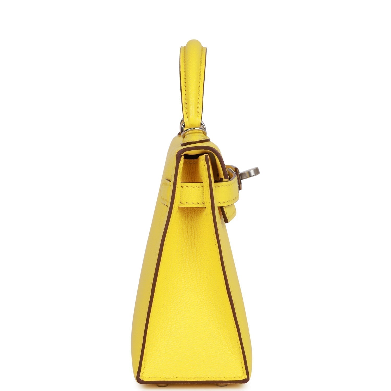 Hermes Kelly Sellier Jaune Citron Chèvre Palladium Hardware Travel Bag