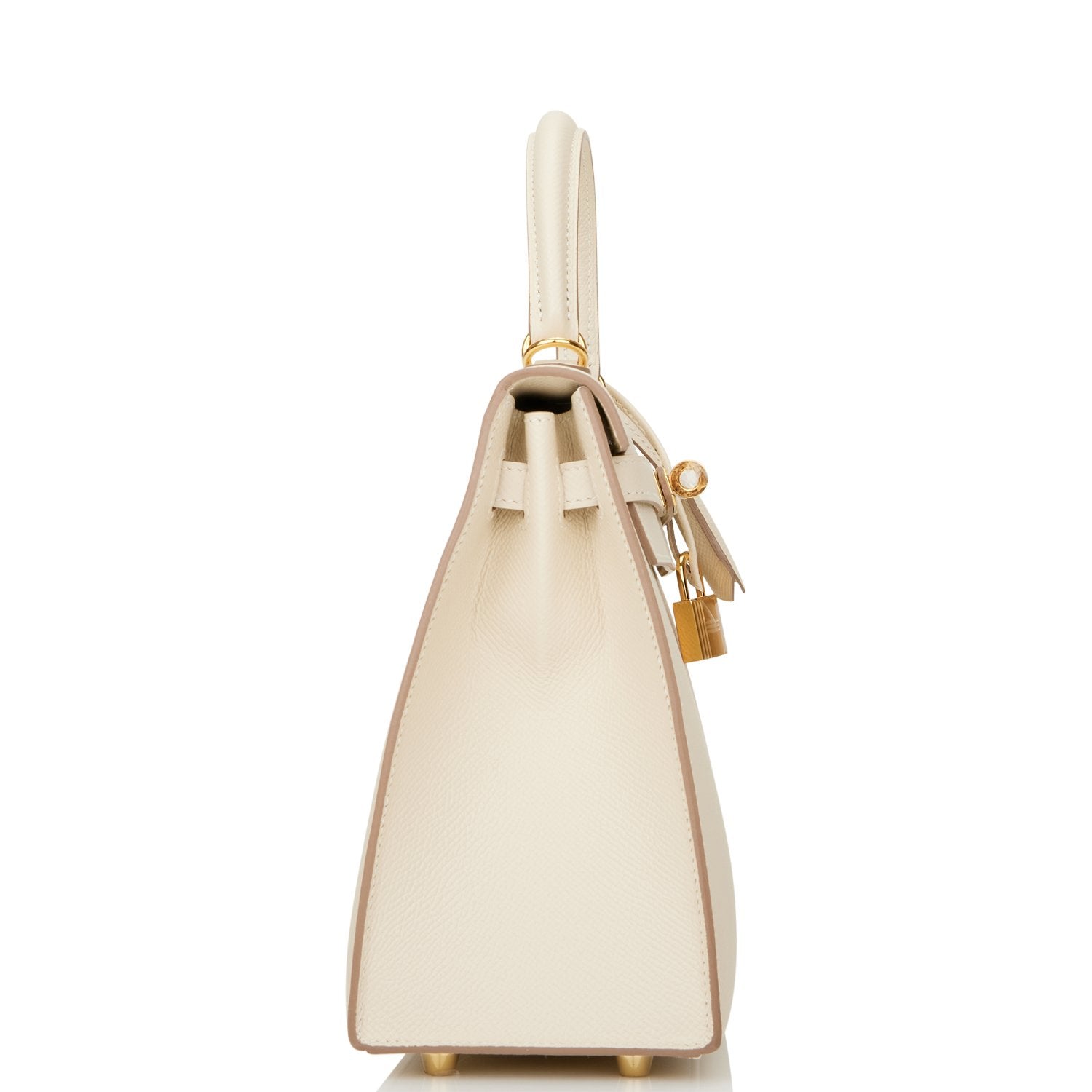 Hermes Kelly Sellier Craie Epsom Hardware Handbag Gold Travel Bag Hardware 1