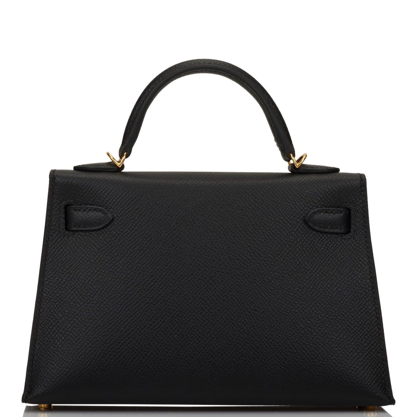 Hermes Kelly Sellier Epsom Hardware Handbag Black Gold Travel Bag 21