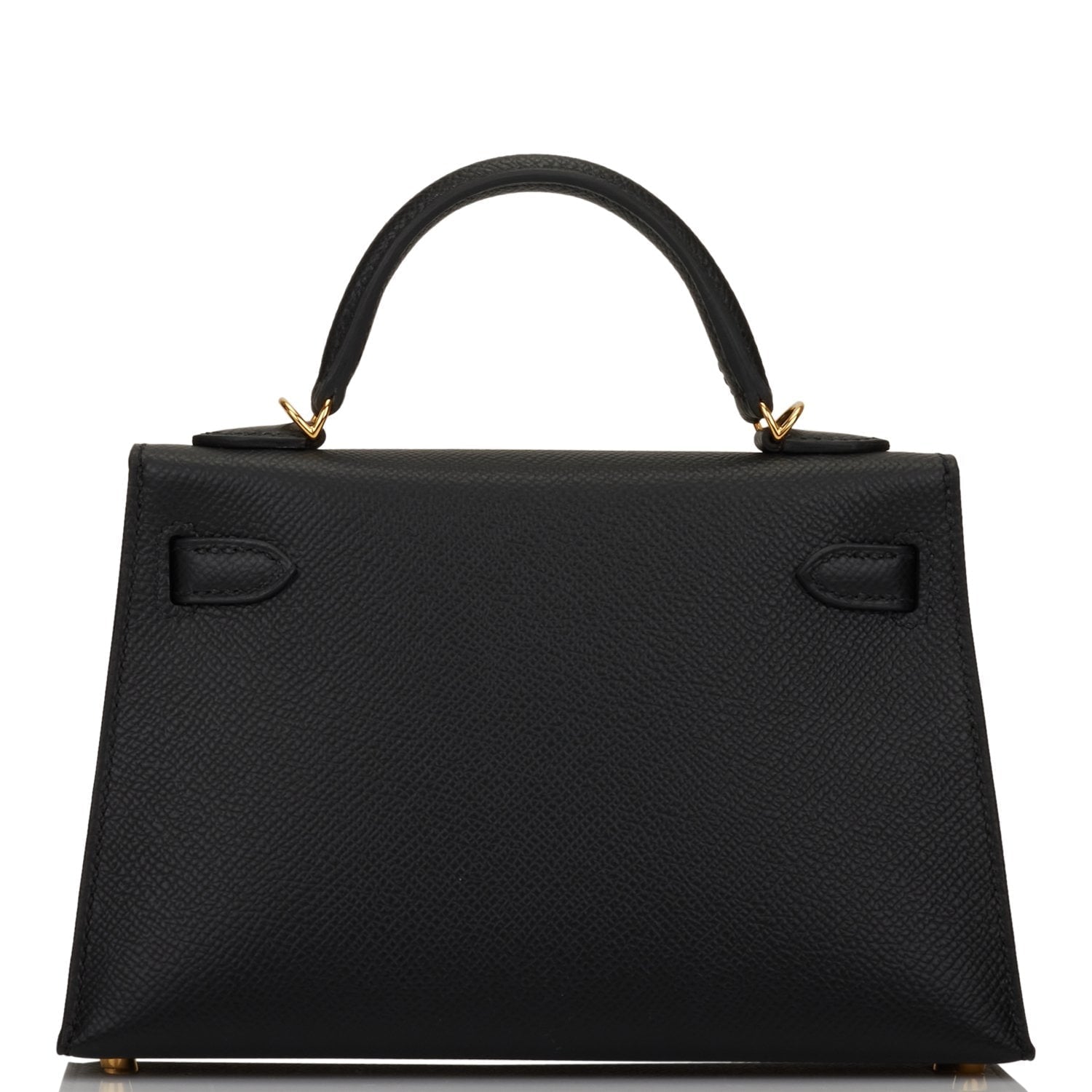 Hermes Kelly Sellier Epsom Hardware Handbag Black Gold Travel Bag 21