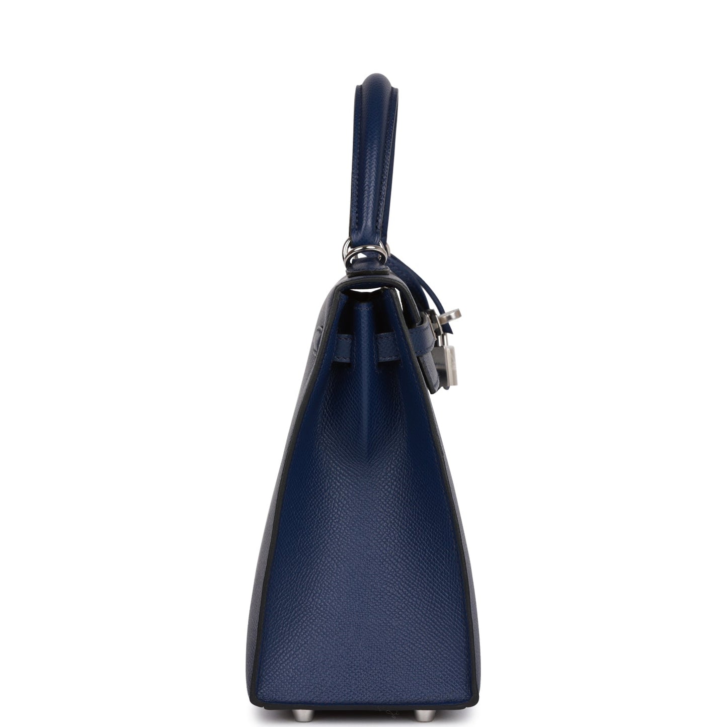 Hermes Kelly Sellier Bleu Saphir Epsom Palladium Hardware Handbag Travel Bag