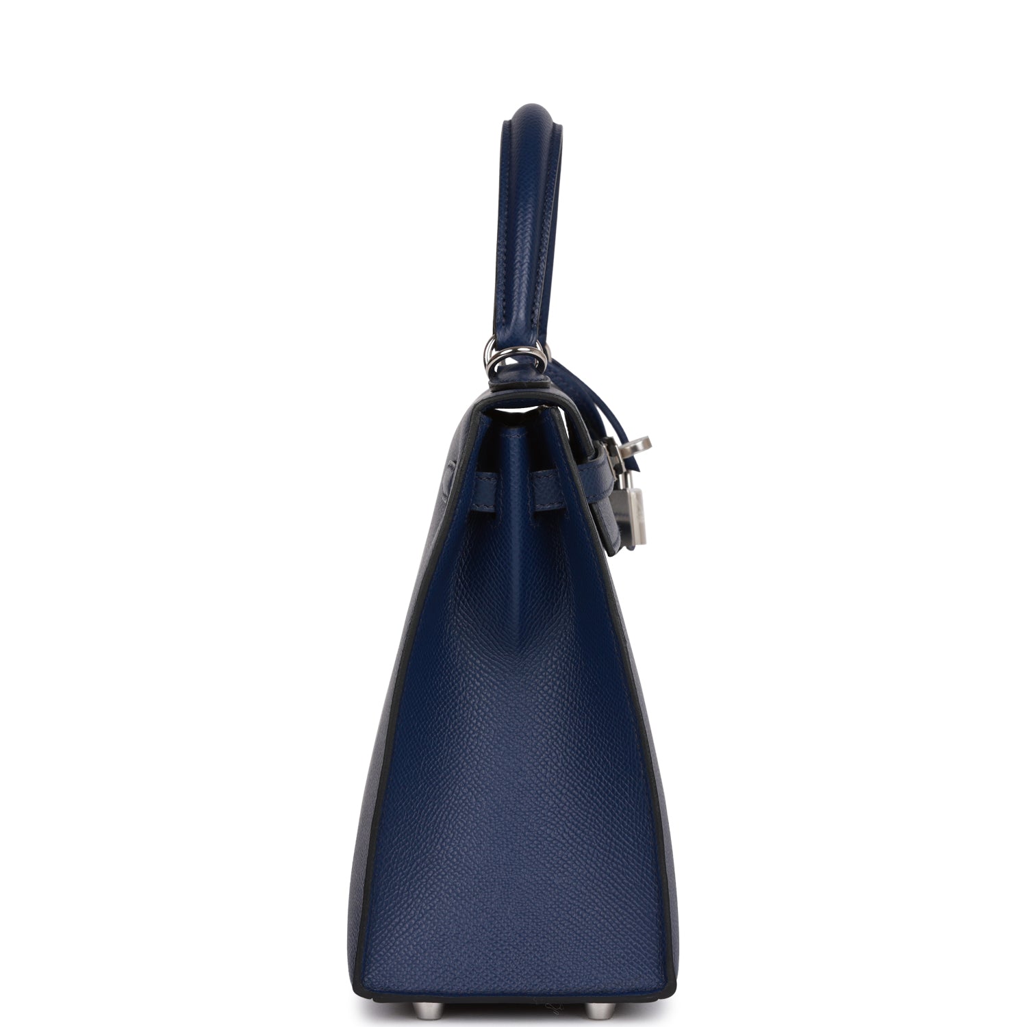 Hermes Kelly Sellier Bleu Saphir Epsom Palladium Hardware Handbag Travel Bag