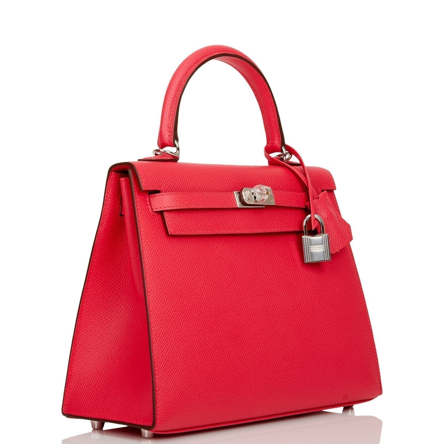 Hermes Kelly Sellier Rose Extreme Epsom Palladium Hardware Shoulder Bag