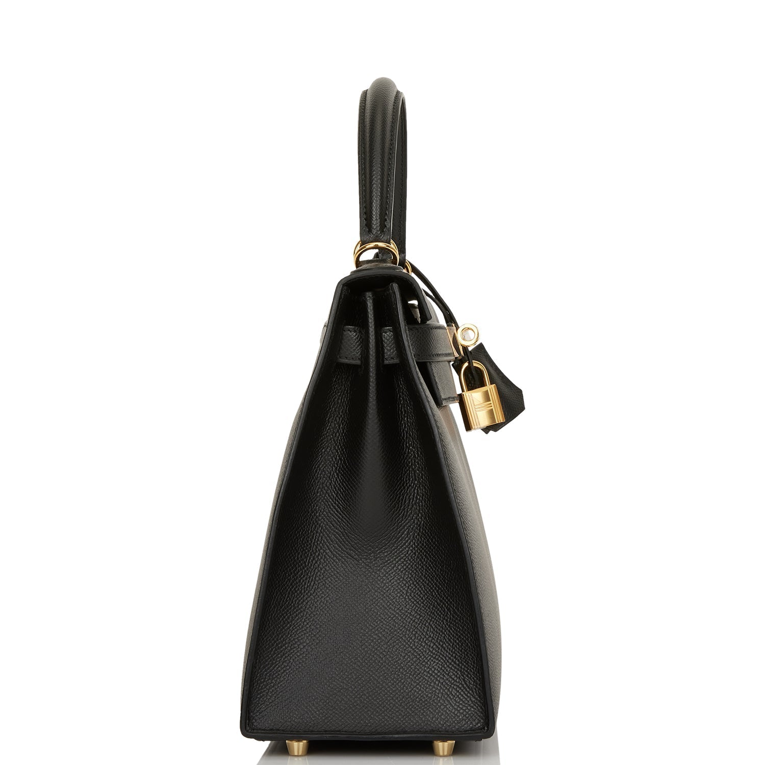 Hermes Kelly Sellier Epsom Hardware Handbag Black Gold Travel Bag Hardware 4
