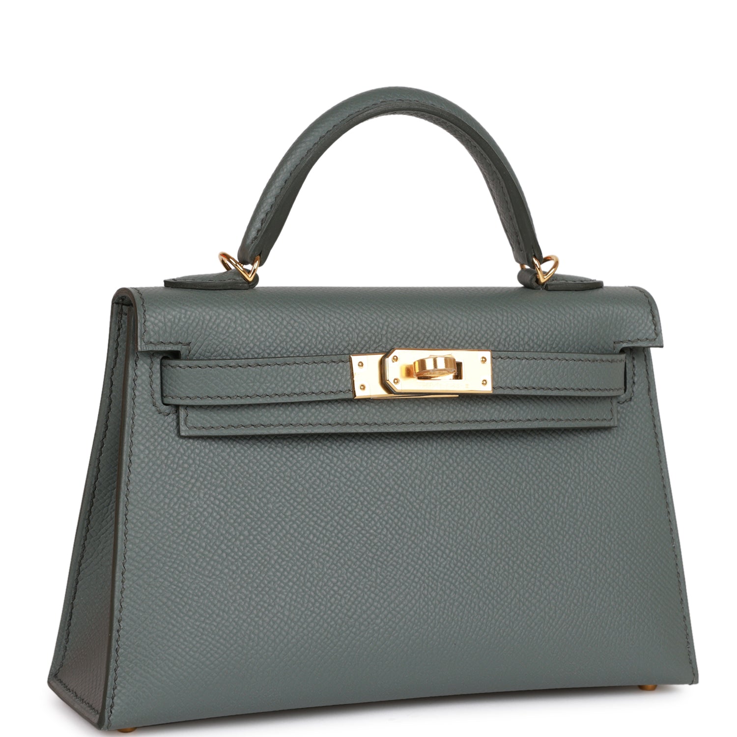 Hermes Kelly Sellier Vert Amande Epsom Hardware Handbag Gold Travel Bag