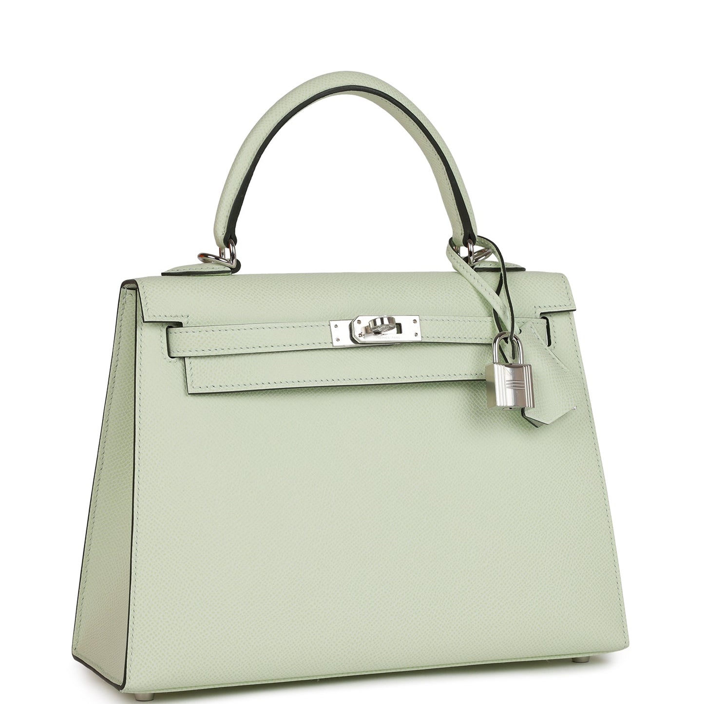 Hermes Kelly Sellier Vert Fizz Epsom Palladium Hardware Travel Bag