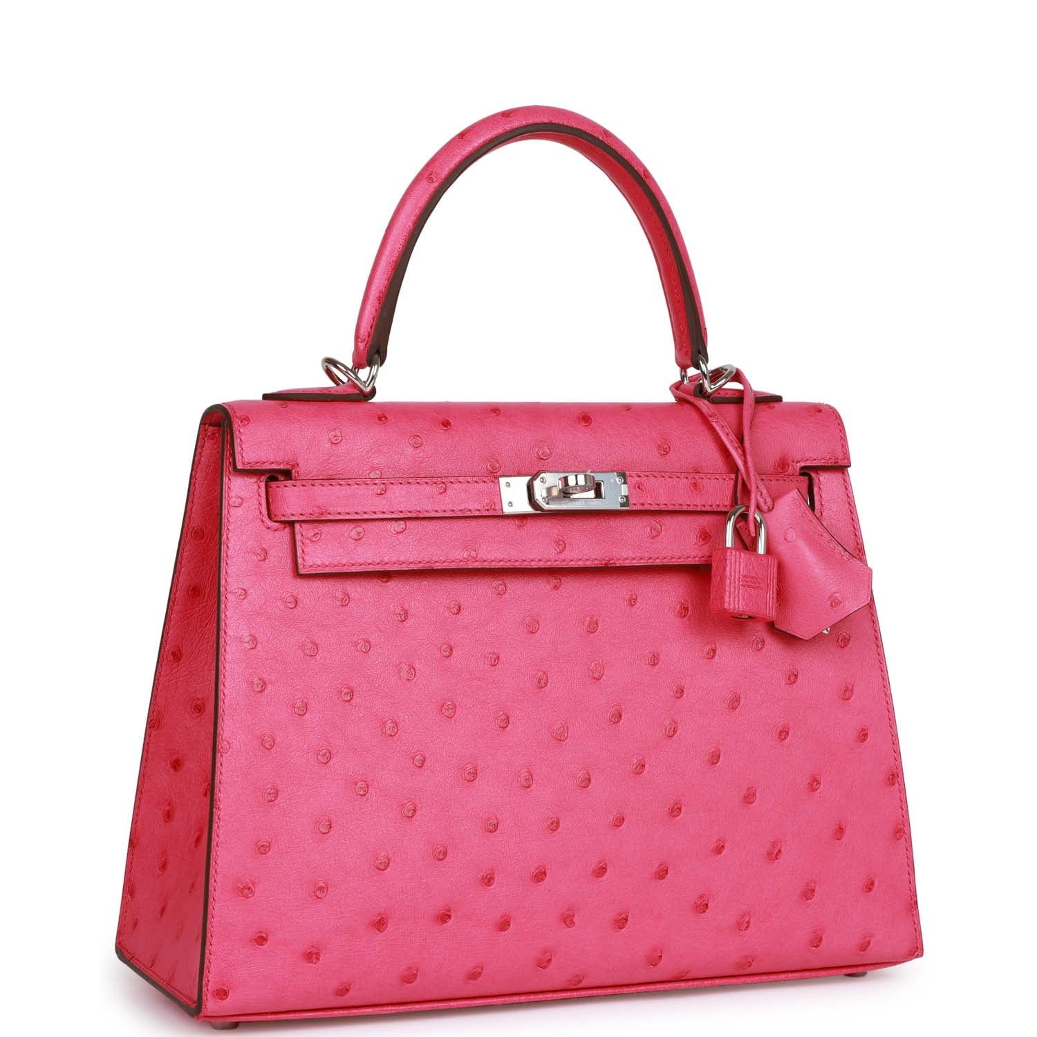 Hermes Kelly Sellier Rose Tyrien Verso Ostrich Palladium Travel Bag Payment 1