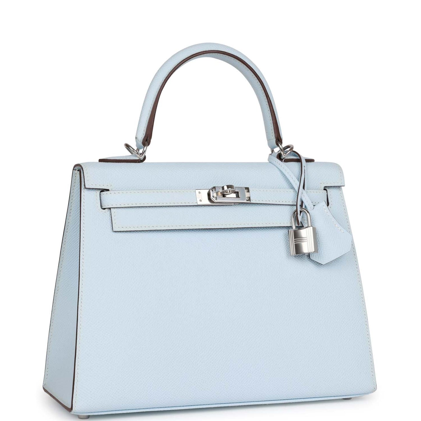 Hermes Kelly Sellier Bleu Brume Epsom Palladium Hardware Travel Bag Palladium Hardware