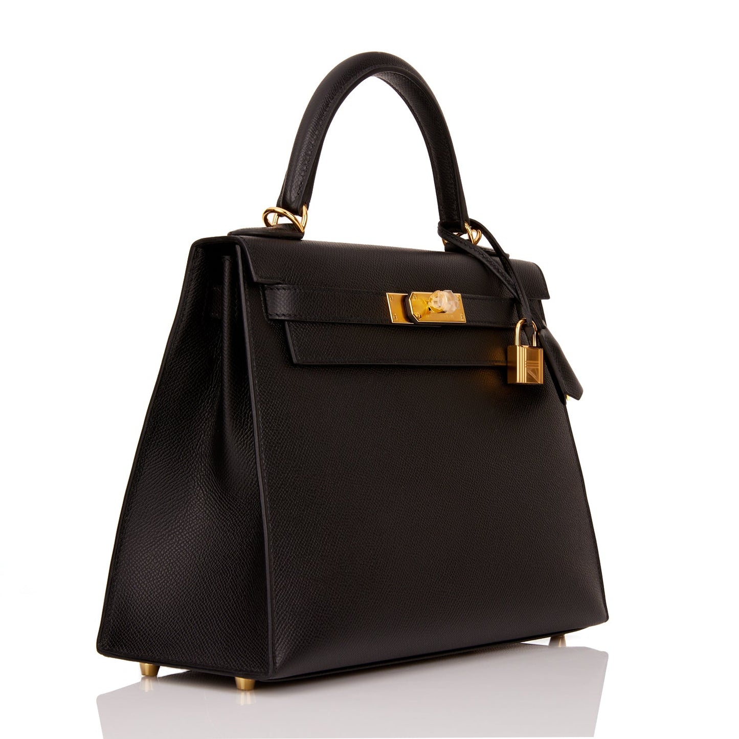 Hermes Kelly Sellier Epsom Hardware Handbag Black Gold Travel Bag Hardware 5