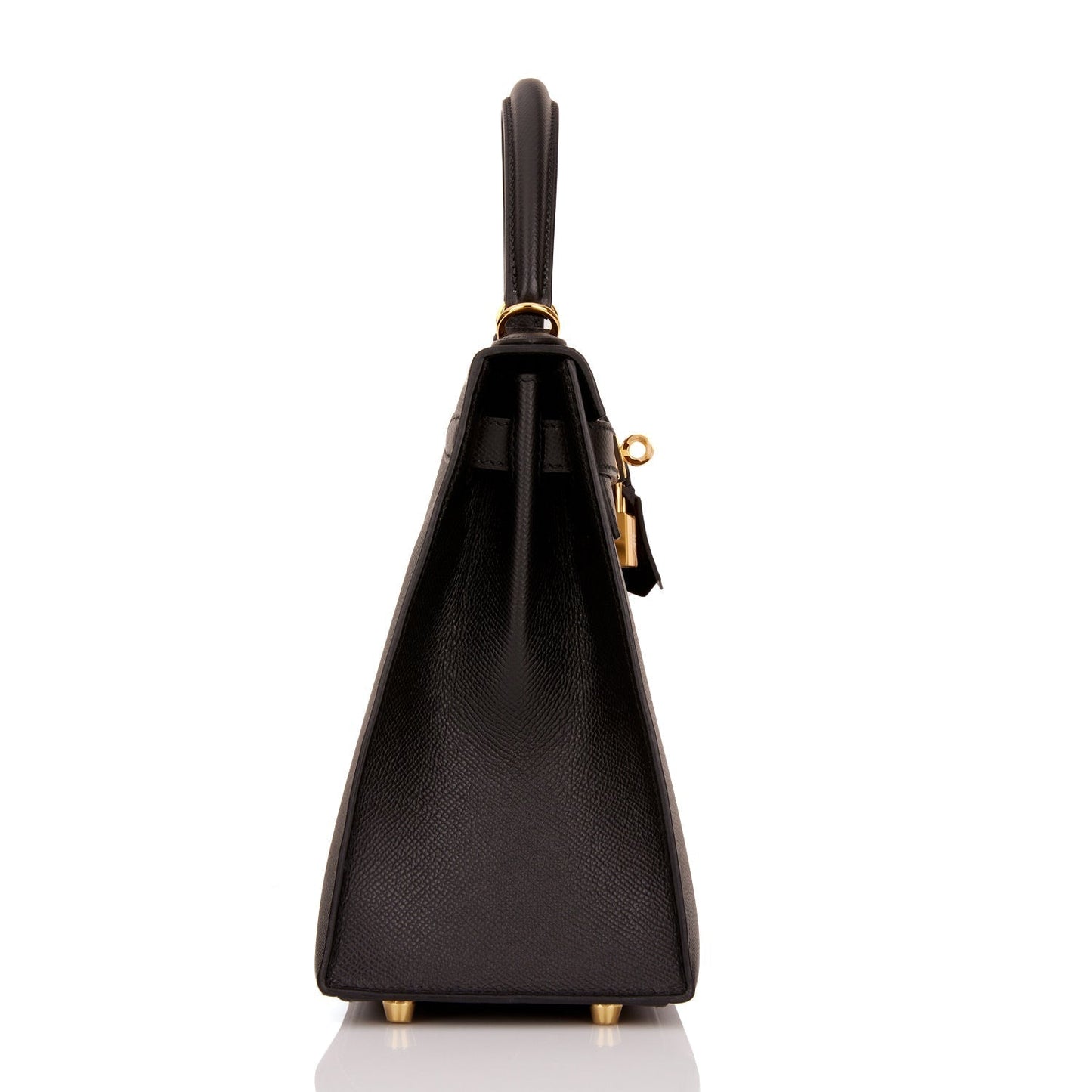Hermes Kelly Sellier Epsom Hardware Handbag Black Gold Travel Bag Hardware 6