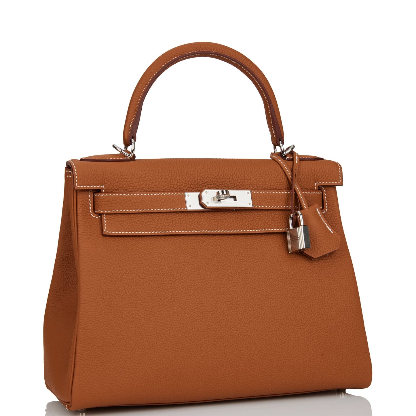 Hermes Kelly Retourne Togo Palladium Hardware Handbag Gold Travel Bag