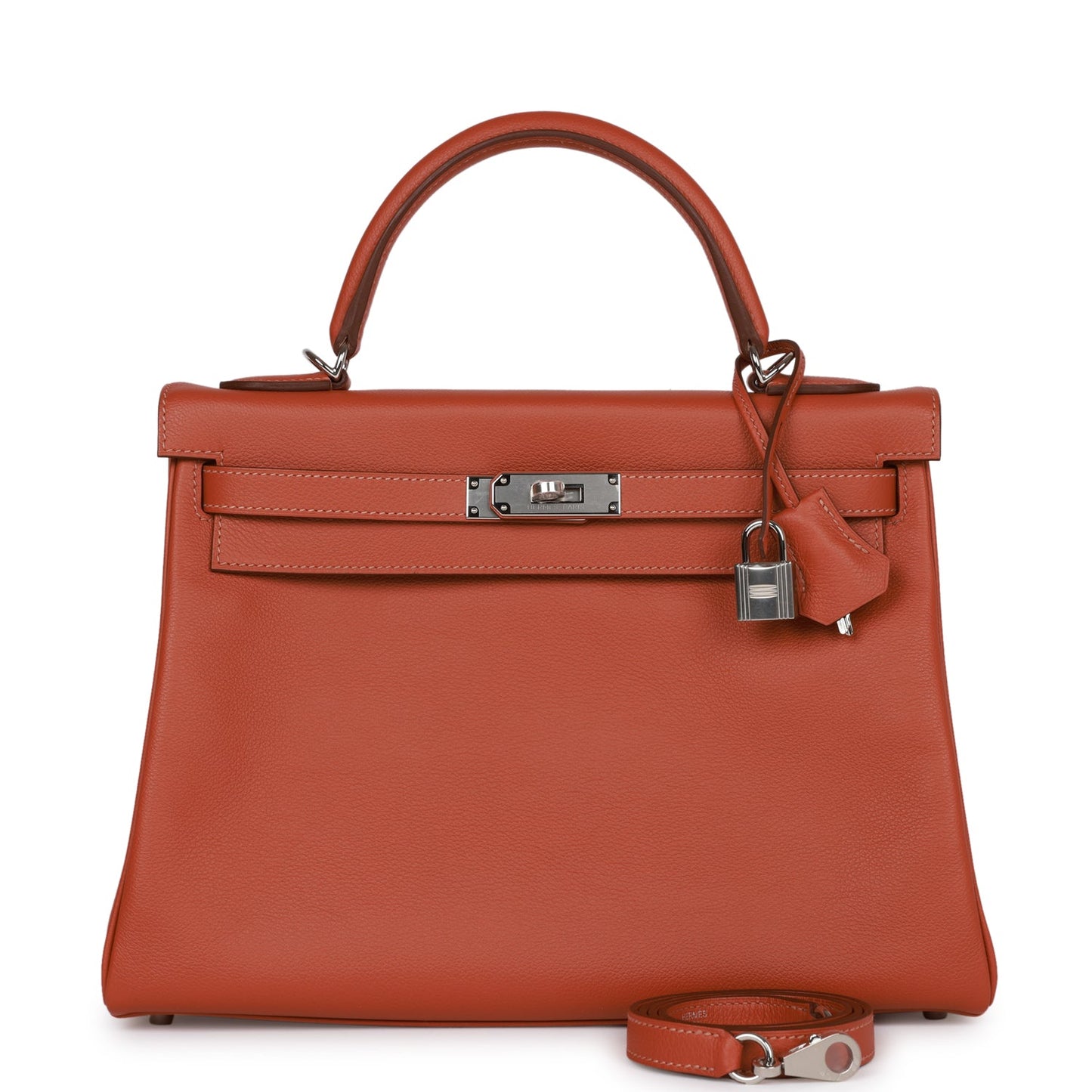 Hermes Kelly Retourne Blush Verso Evercolor Palladium Hardware Travel Bag