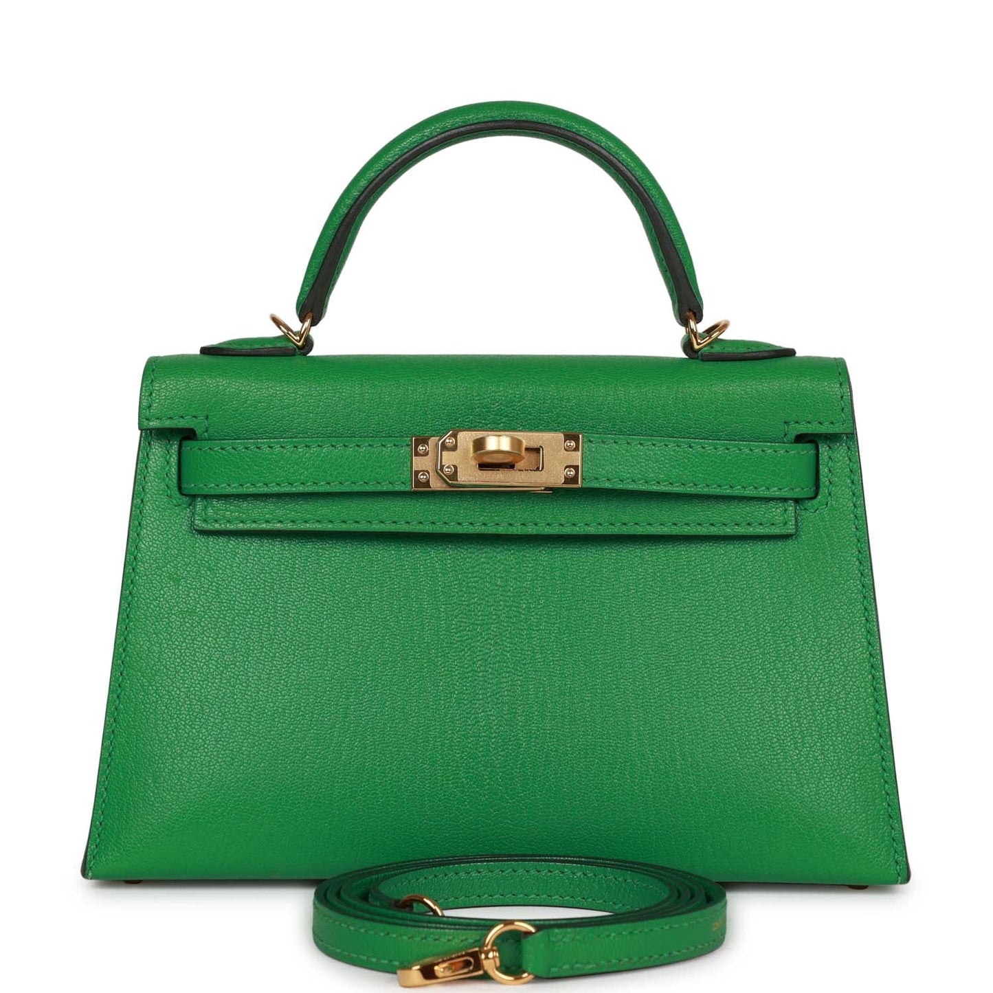 Hermes Kelly Sellier Bambou Chevre Hardware Handbag Gold Travel Bag