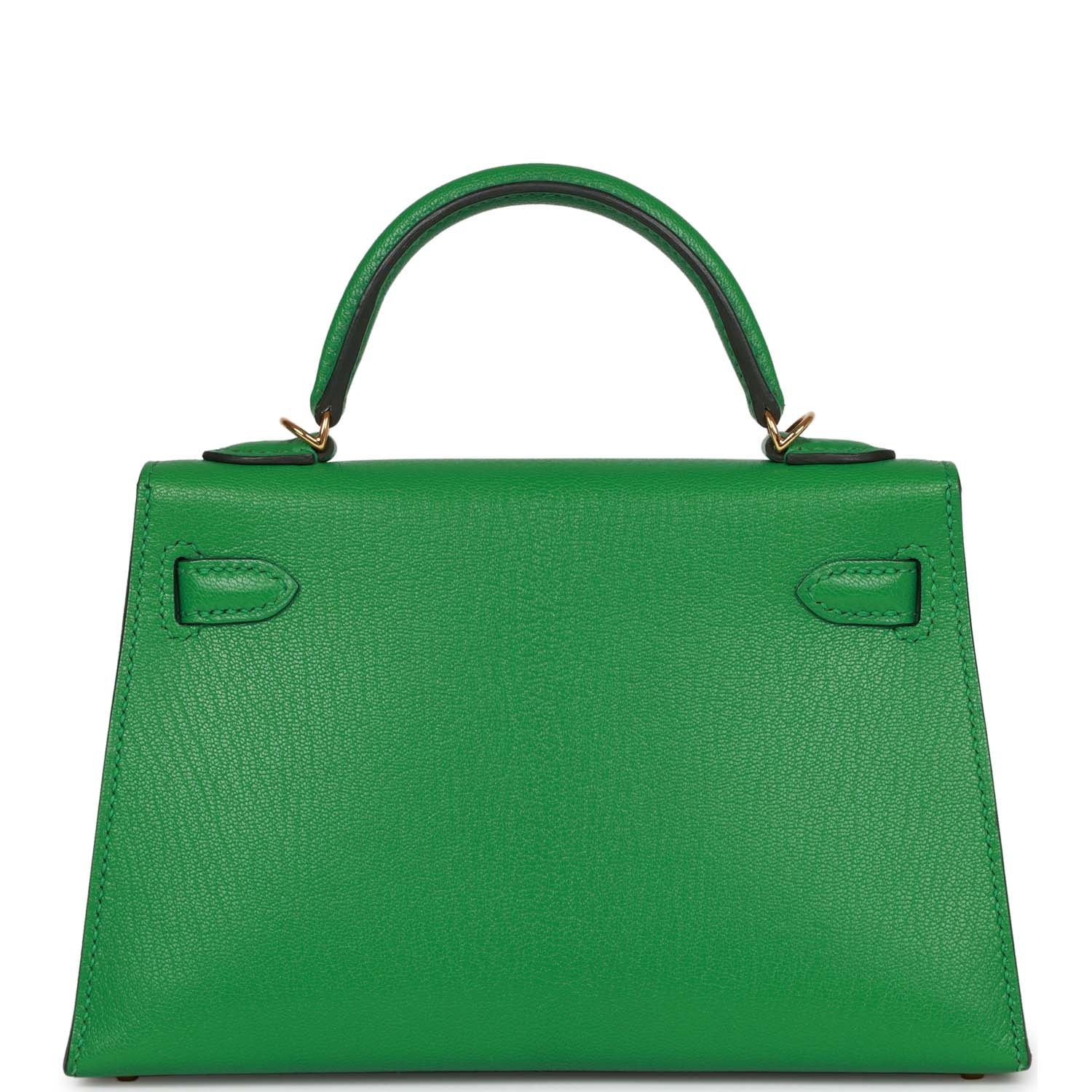 Hermes Kelly Sellier Bambou Chevre Hardware Handbag Gold Travel Bag