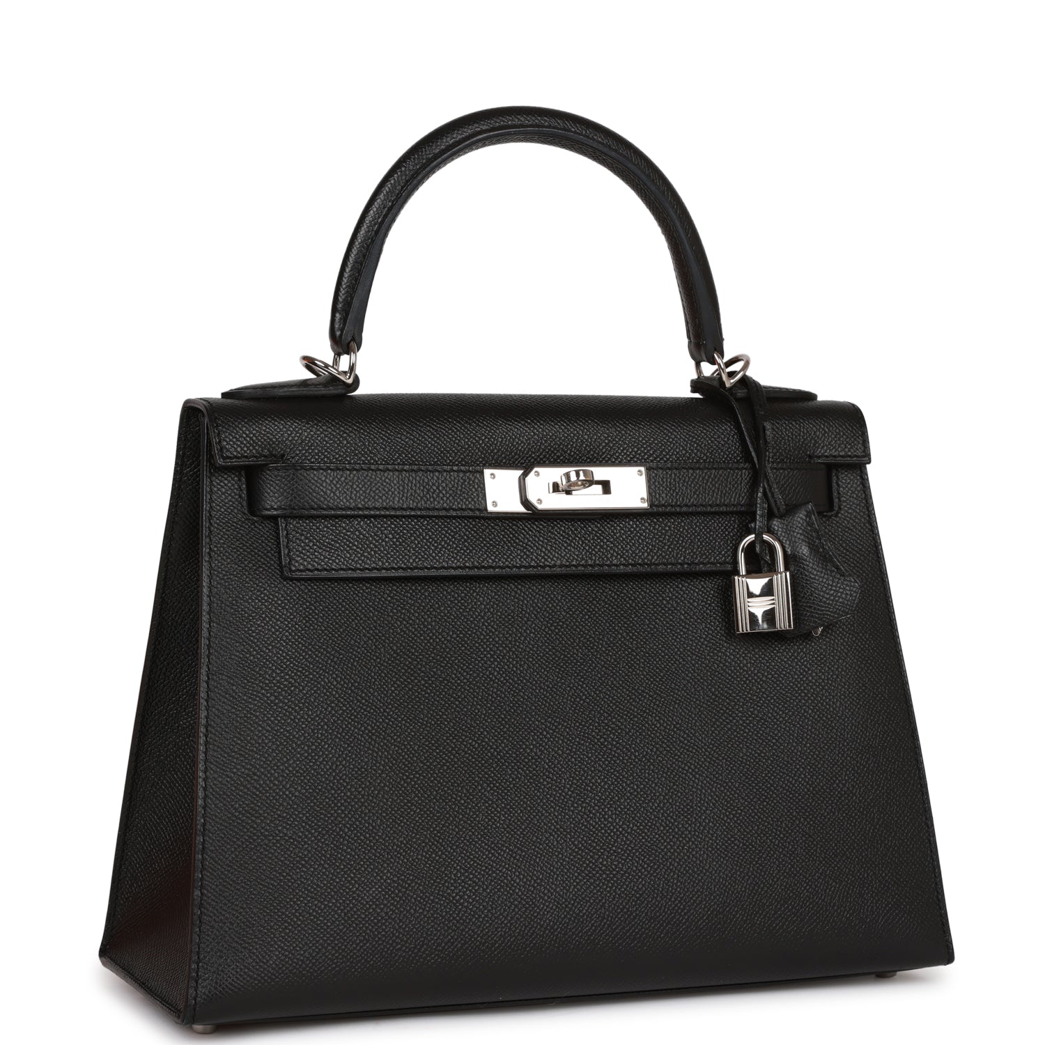 Hermes Kelly Sellier Epsom Palladium Hardware Handbag Black Travel Bag Hardware 4