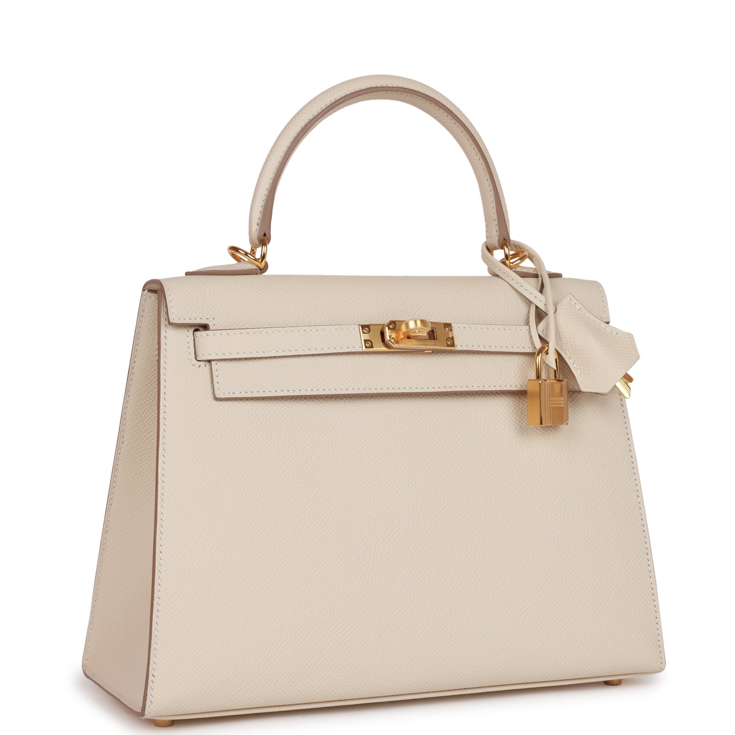 Hermes Kelly Sellier Craie Epsom Hardware Handbag Gold Travel Bag Hardware 4