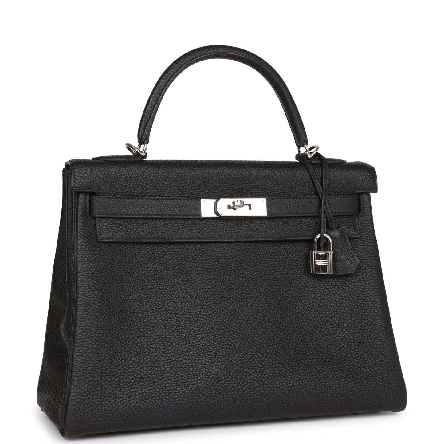 Hermes Kelly Retourne Togo Palladium Hardware Handbag Black Travel Bag Hardware 5