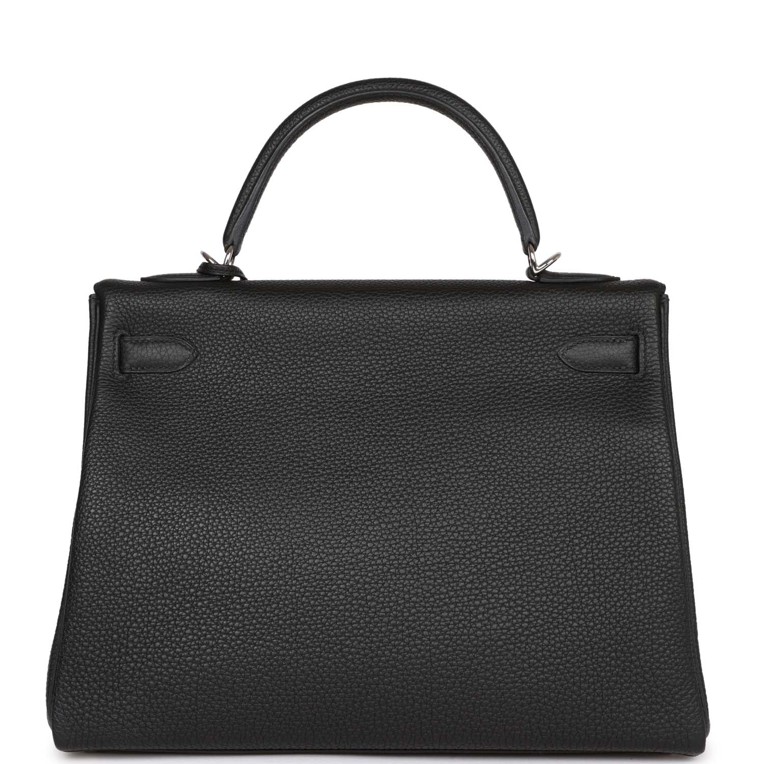 Hermes Kelly Retourne Togo Palladium Hardware Handbag Black Travel Bag Hardware 5