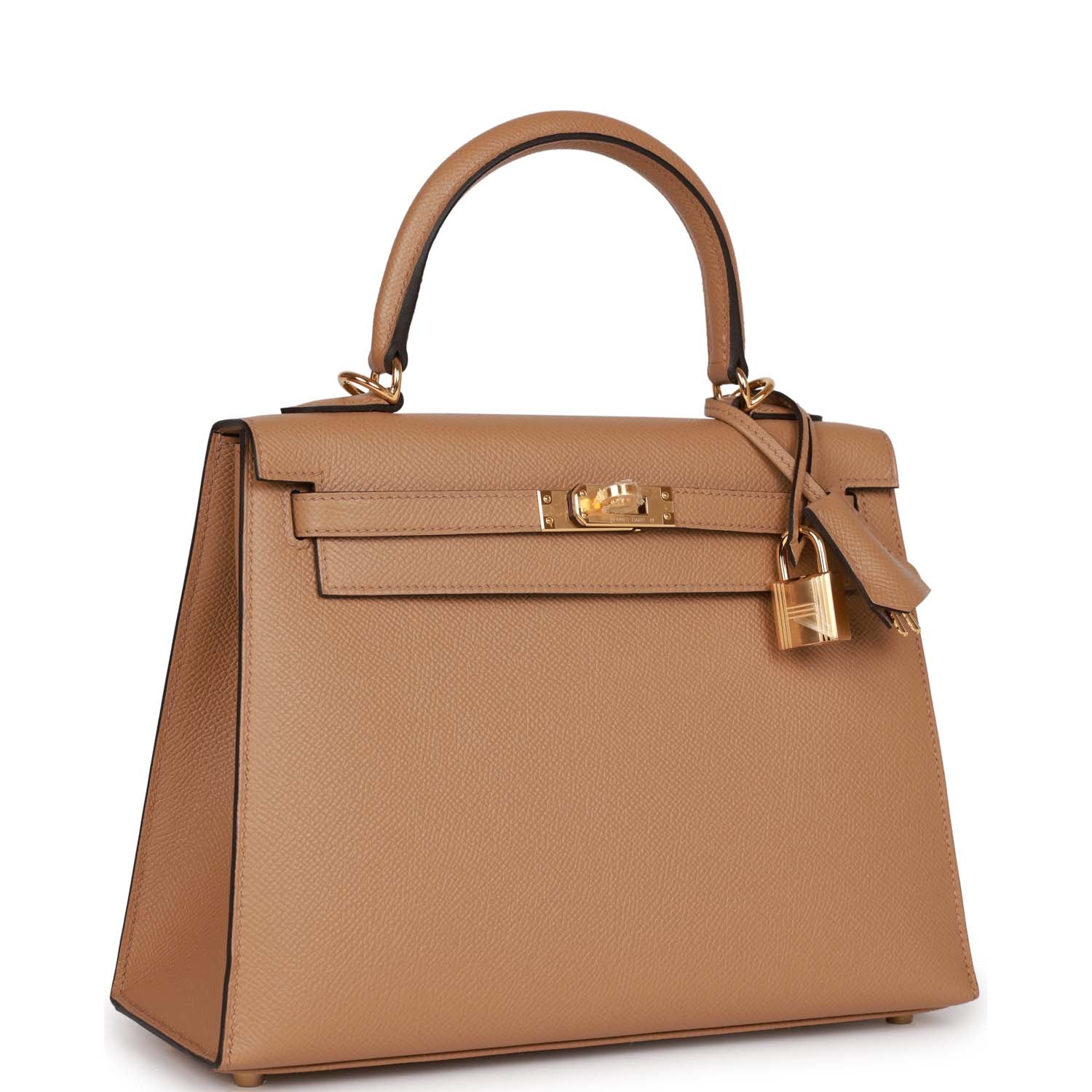 Hermes Kelly Sellier Chai Epsom Hardware Handbag Gold Travel Bag