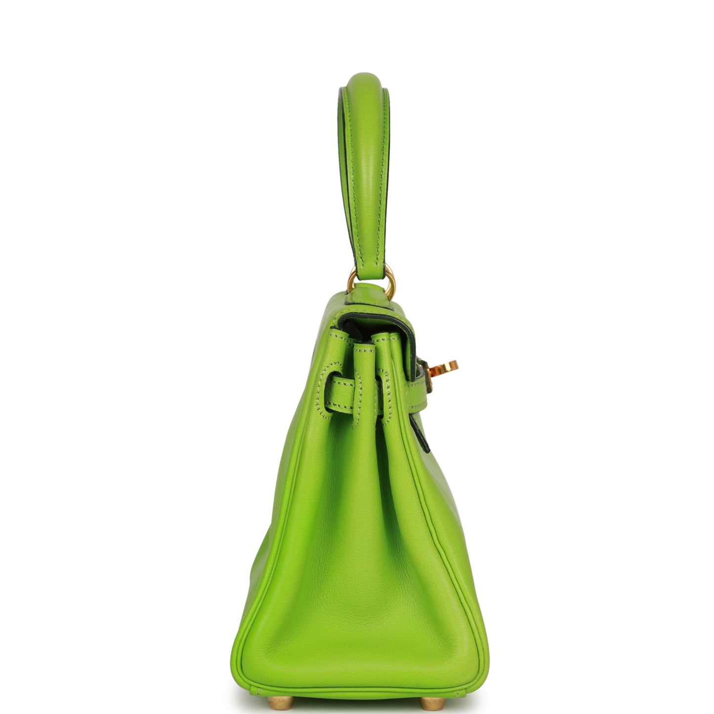 Hermes Kelly Retourne Vert Cru Gulliver Hardware Handbag Gold Travel Bag