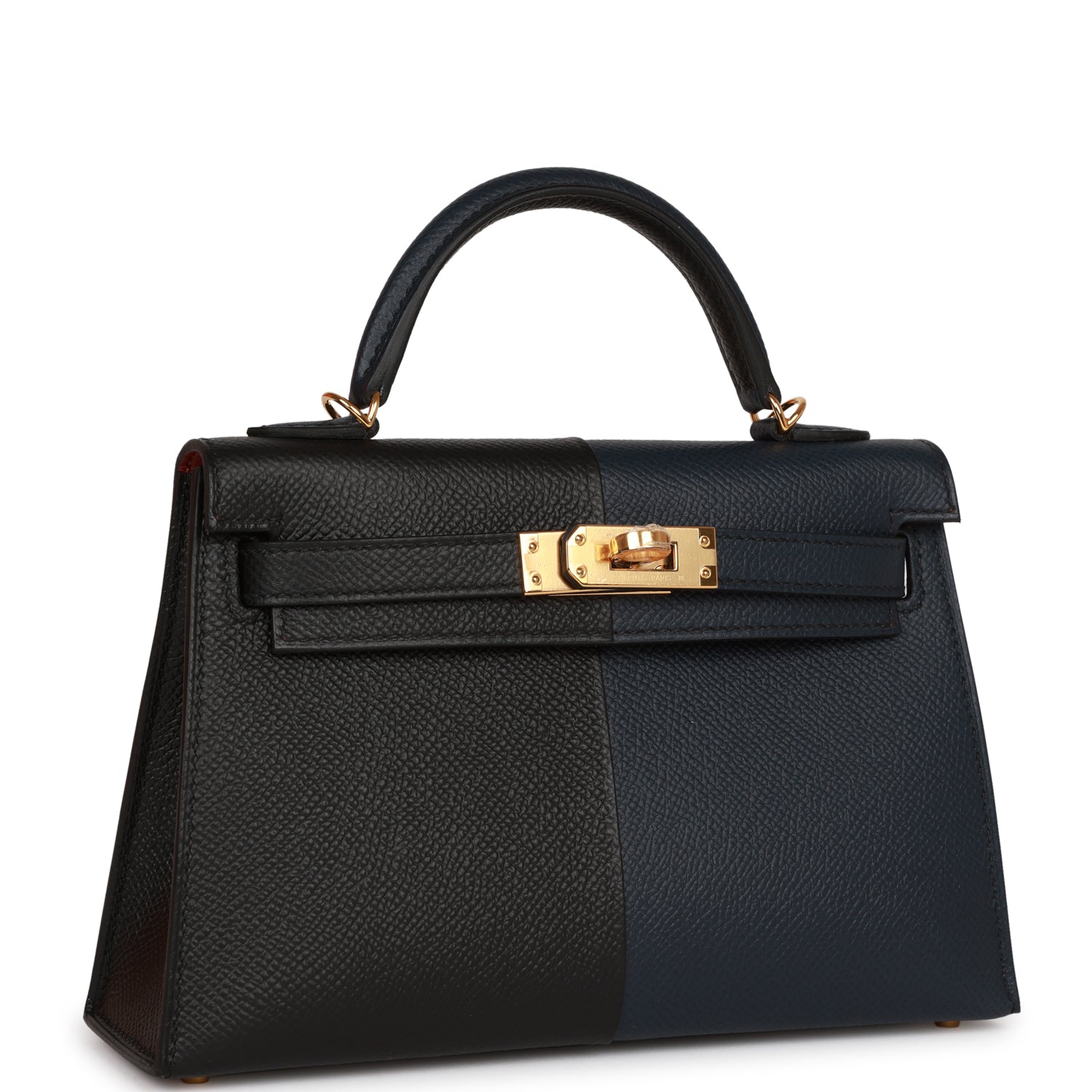 Hermes Kelly Sellier Bleu Indigo And Rouge Cas Black Gold Travel Bag