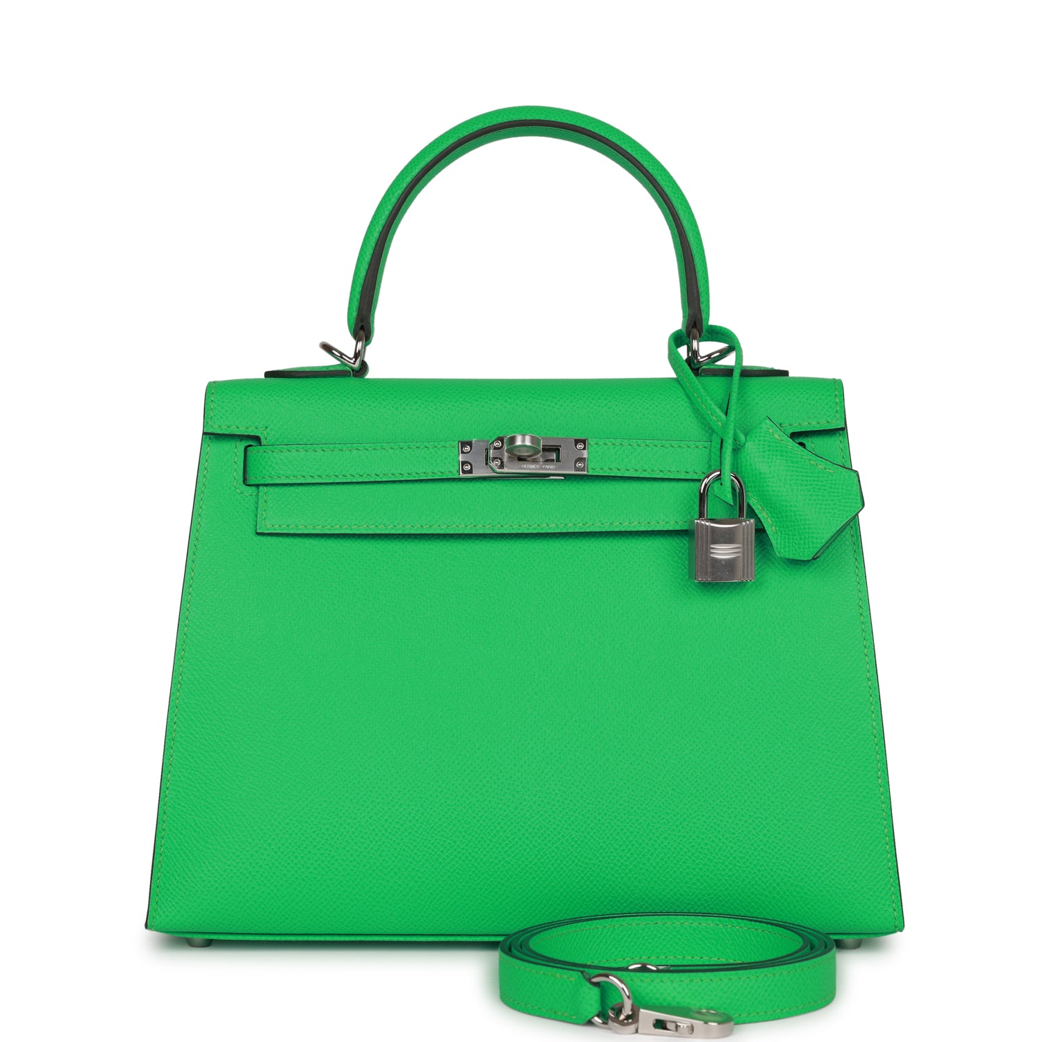Hermes Kelly Sellier Vert Comics Epsom Palladium Hardware Travel Bag