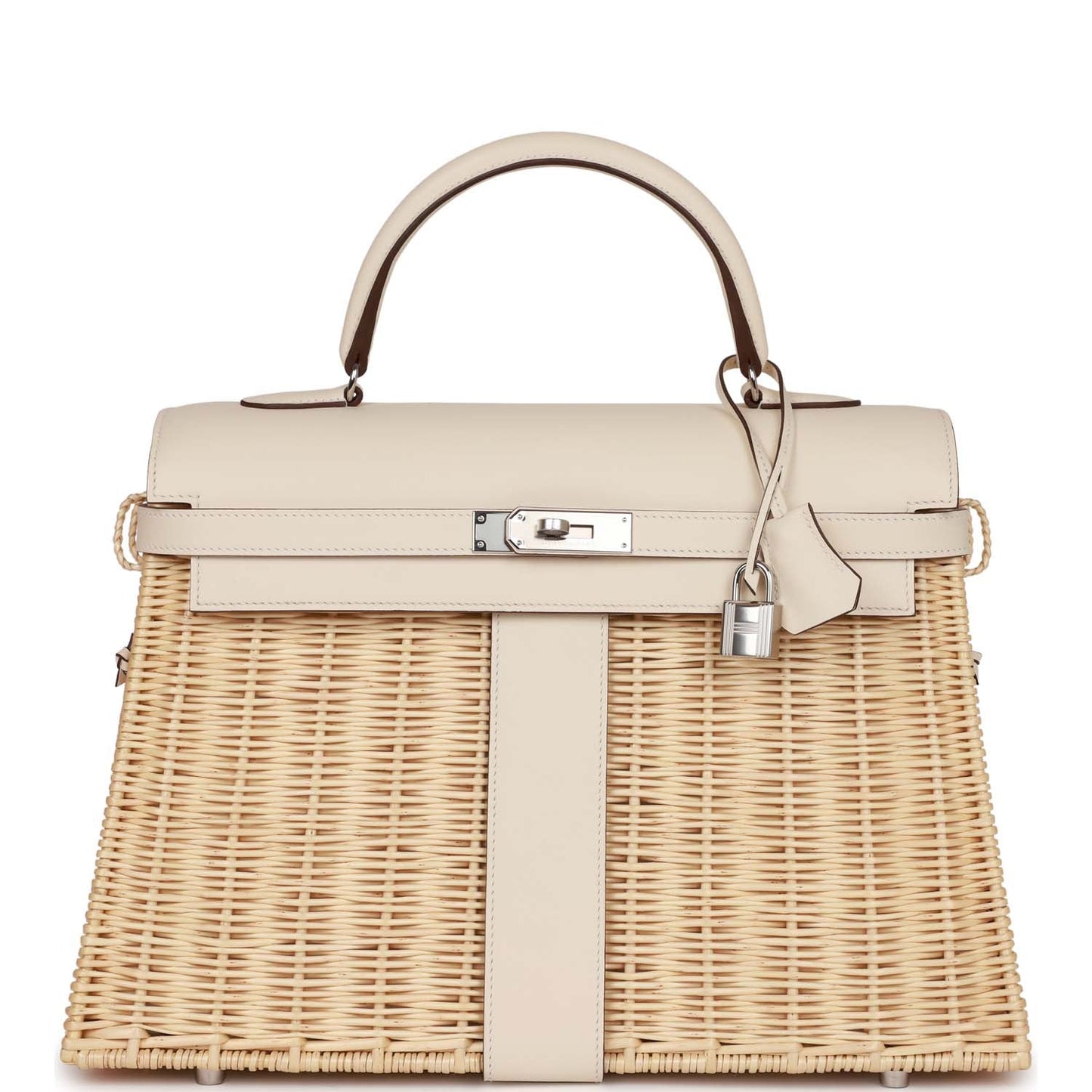 Hermes Picnic Kelly Nata Swift Palladium Hardware Handbag Travel Bag