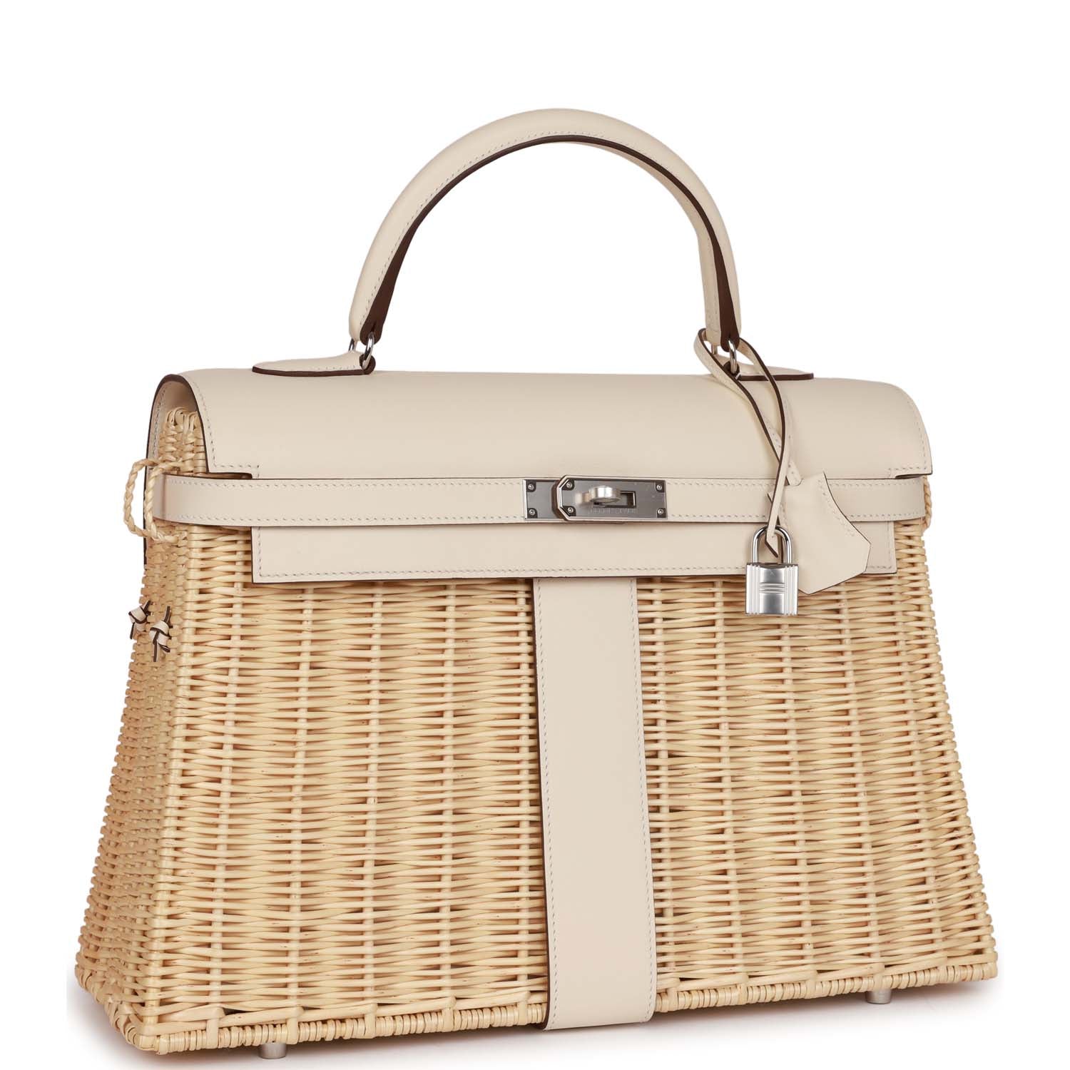 Hermes Luxury Picnic Kelly Nata Swift Palladium Hardware Travel Bag