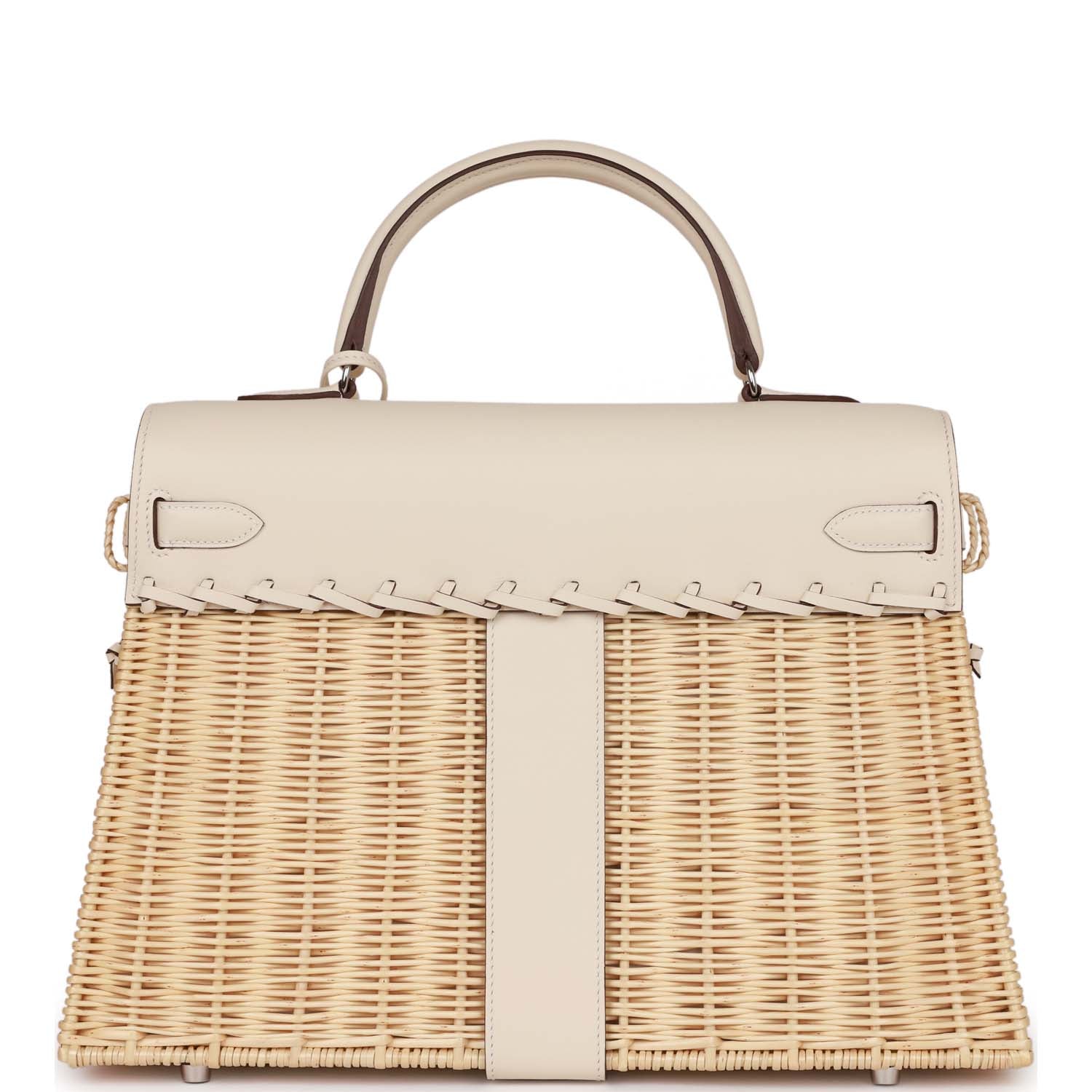 Hermes Luxury Picnic Kelly Nata Swift Palladium Hardware Travel Bag