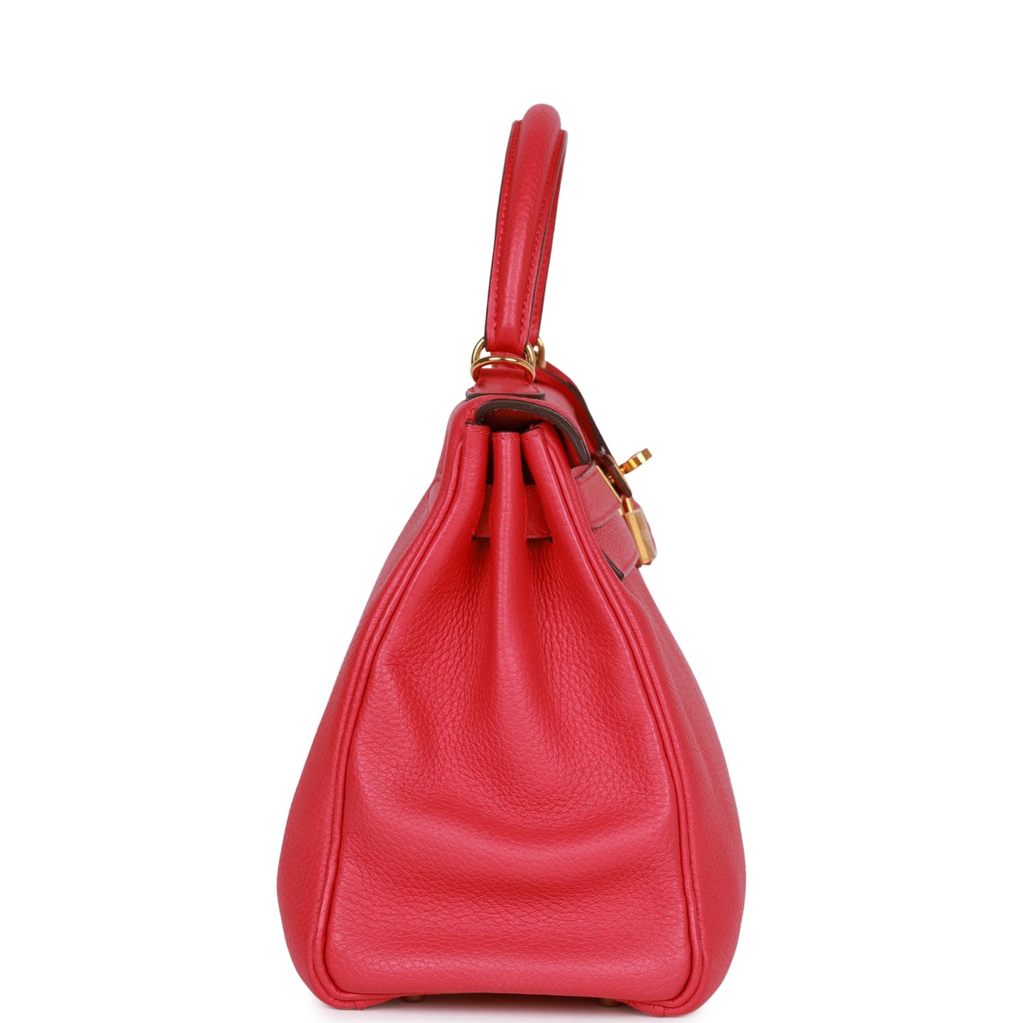 Hermes Kelly Retourne Rose Extreme Clemence Hardware Handbag Gold Travel Bag