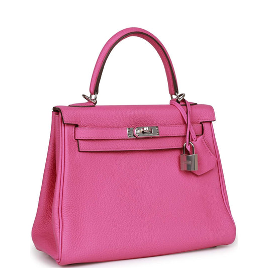Hermes Kelly Retourne Magnolia Togo Palladium Hardware Handbag Travel Bag