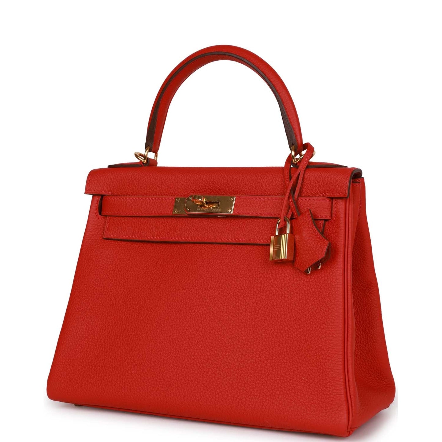 Hermes Kelly Retourne Rouge Cas Ue Togo Hardware Handbag Gold Travel Bag