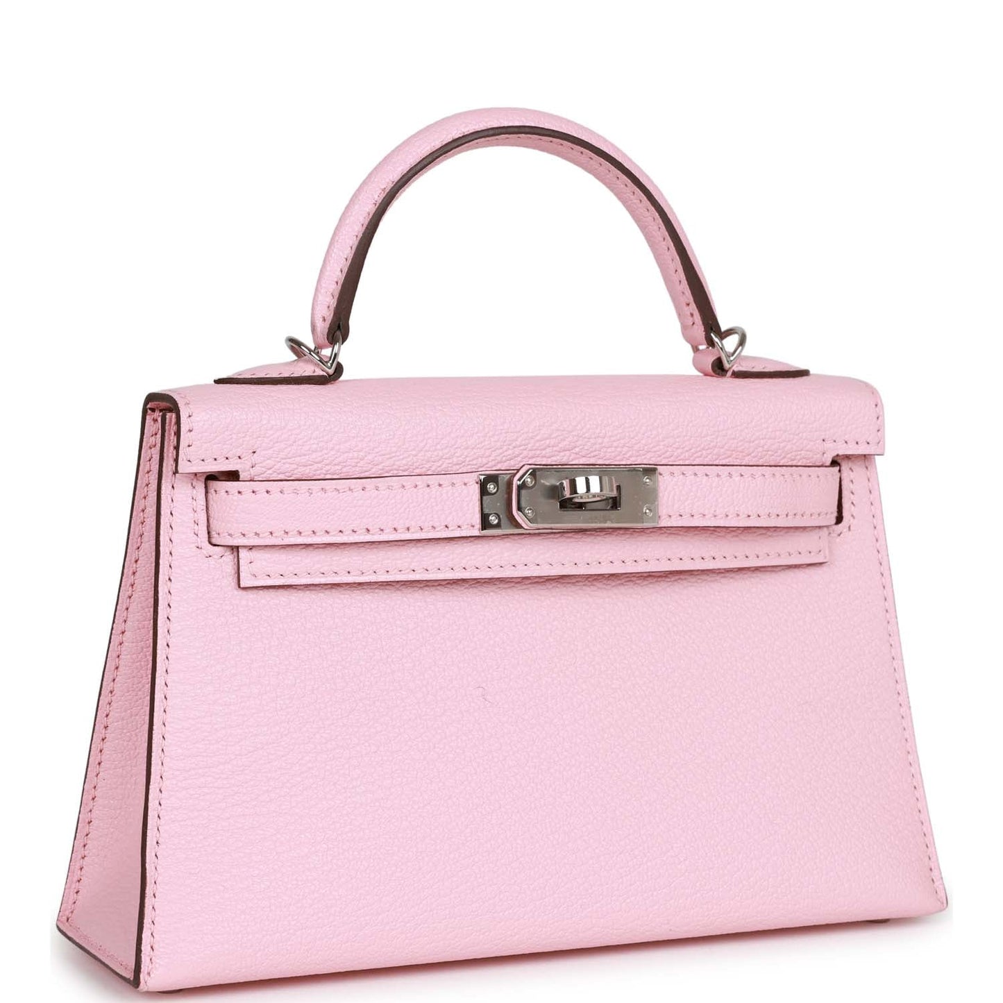 Hermes Kelly Sellier Rose Sakura Chevre Palladium Hardware Travel Bag Hardware 3